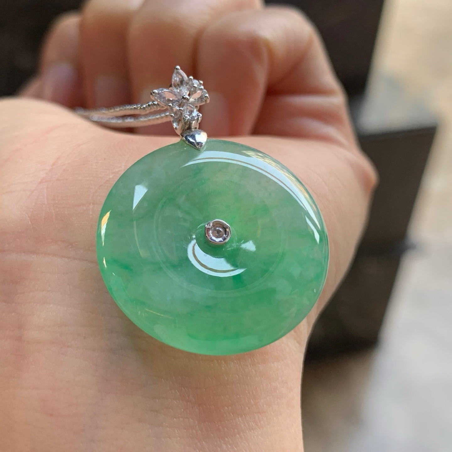 金扣冰绿平安扣^_^色阳