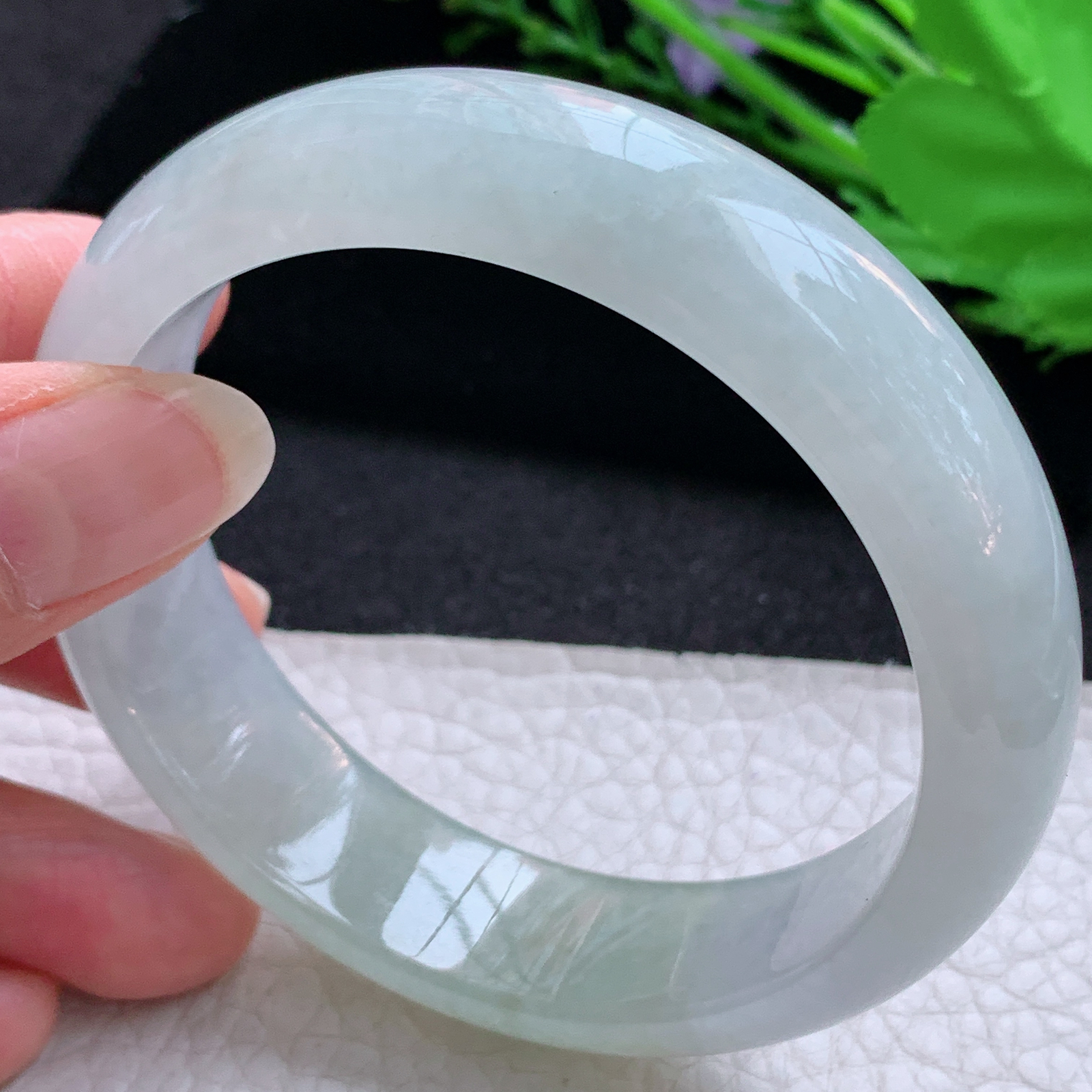 nr实拍58.516*8轮胎镯 天然缅甸翡翠A货玉手镯冰润厚装宽边玉手环