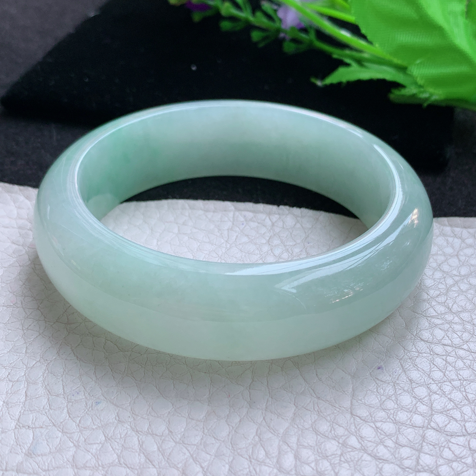 nr实拍58.5*18*9.5平安镯 天然缅甸翡翠A货玉手镯甜绿厚装宽边玉手环