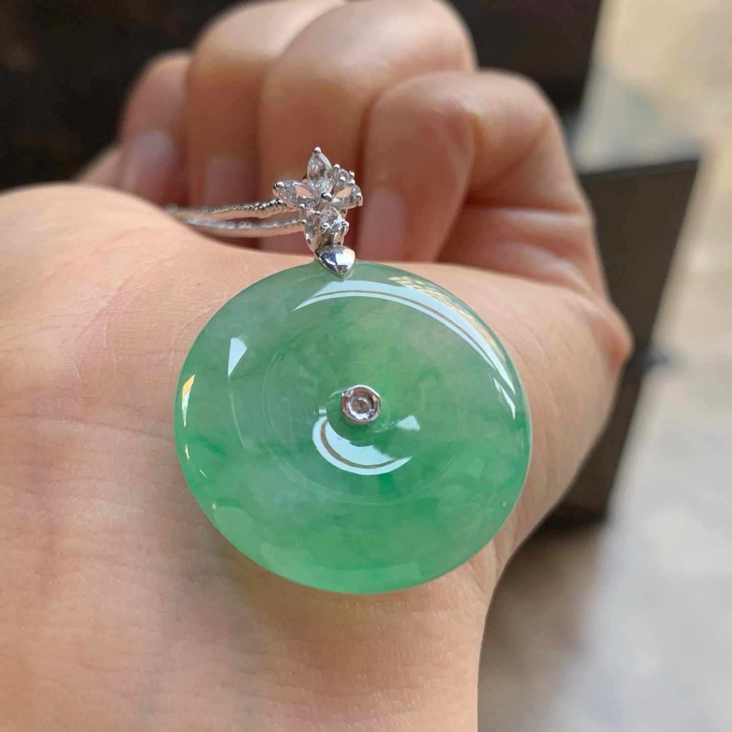 金扣冰绿平安扣^_^色阳