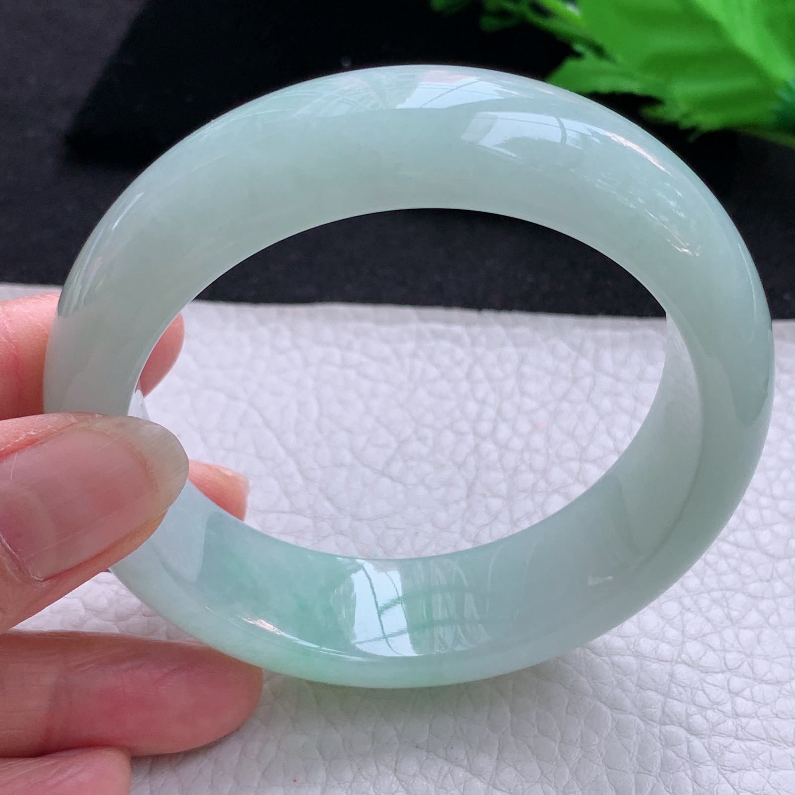 nr实拍58.5*18*9.5平安镯 天然缅甸翡翠A货玉手镯甜绿厚装宽边玉手环