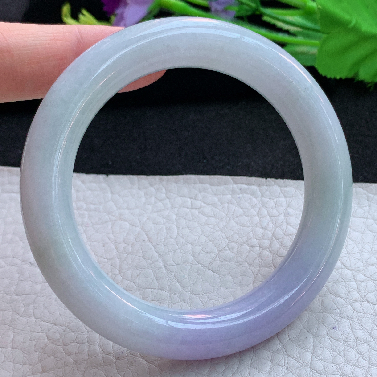 nr实拍55.5*12.5*11.2胖圆镯 天然缅甸翡翠A货水润双彩圆条玉手环