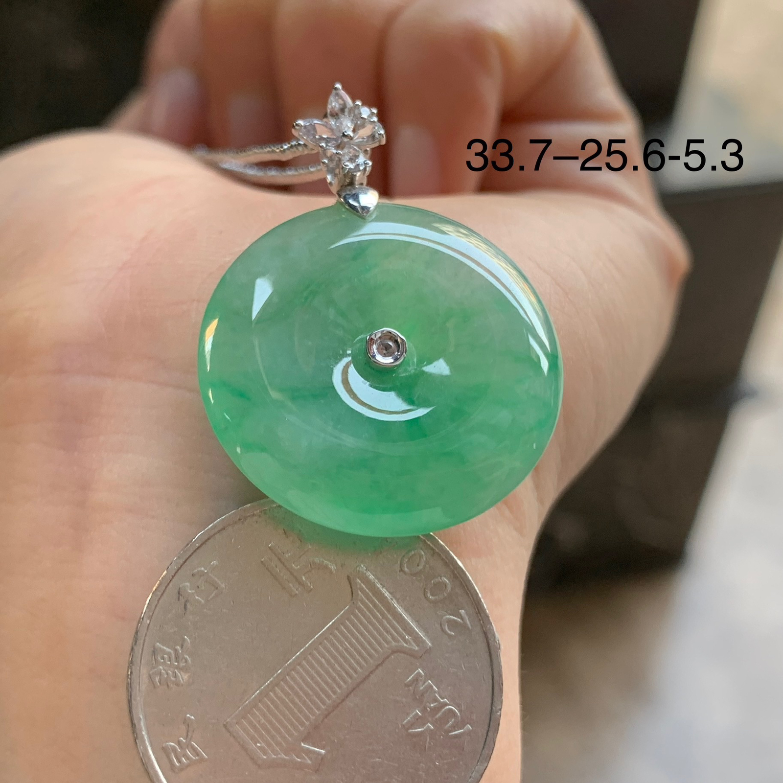 金扣冰绿平安扣^_^色阳