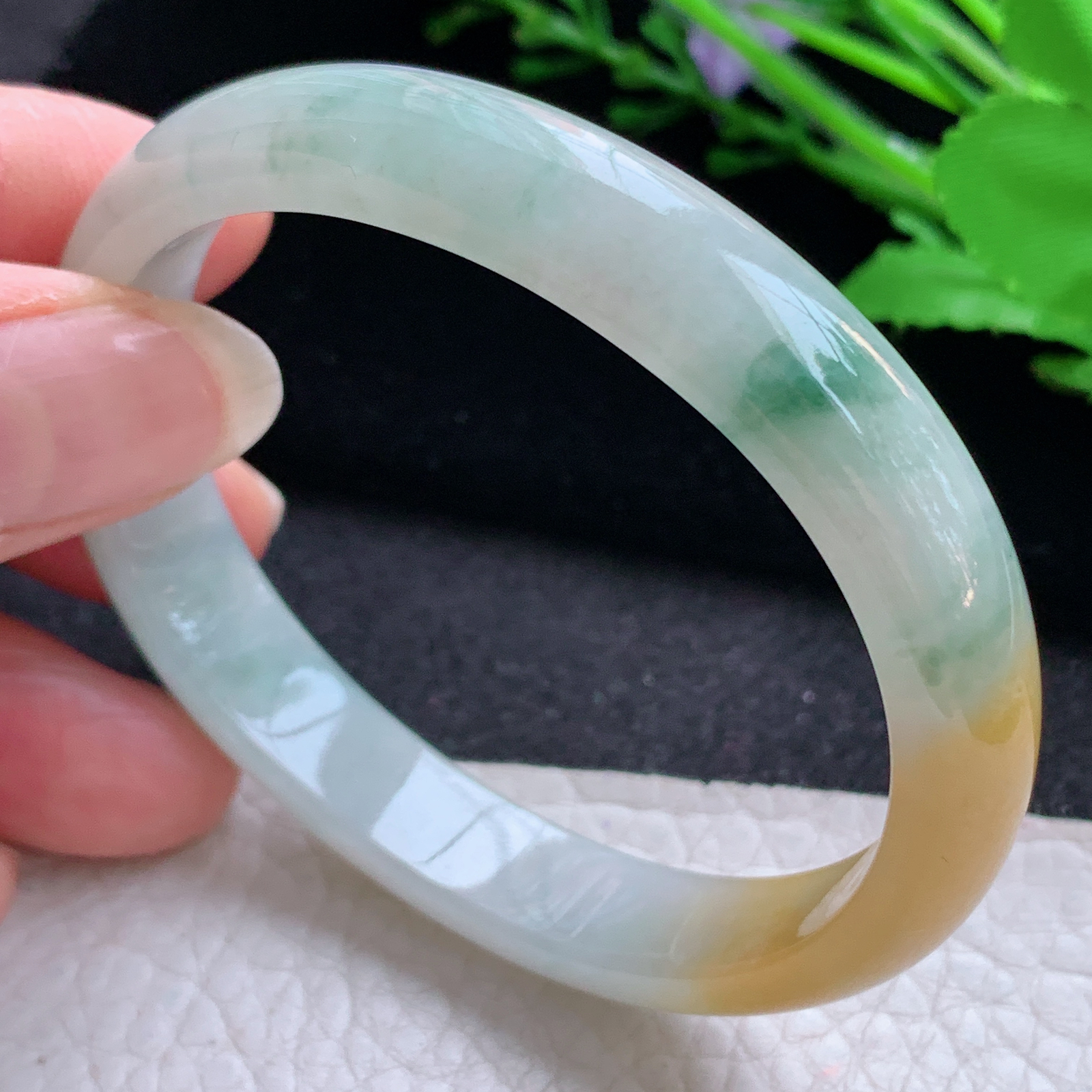 mq实拍56*49*10.6*6.6贵妃镯 天然缅甸翡翠A货玉手镯秀气蛋形宽边玉手环
