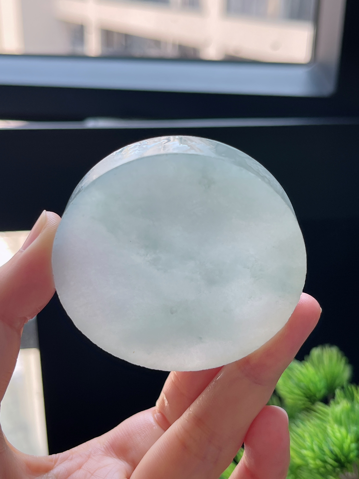 翡翠冰糯飘花镯心