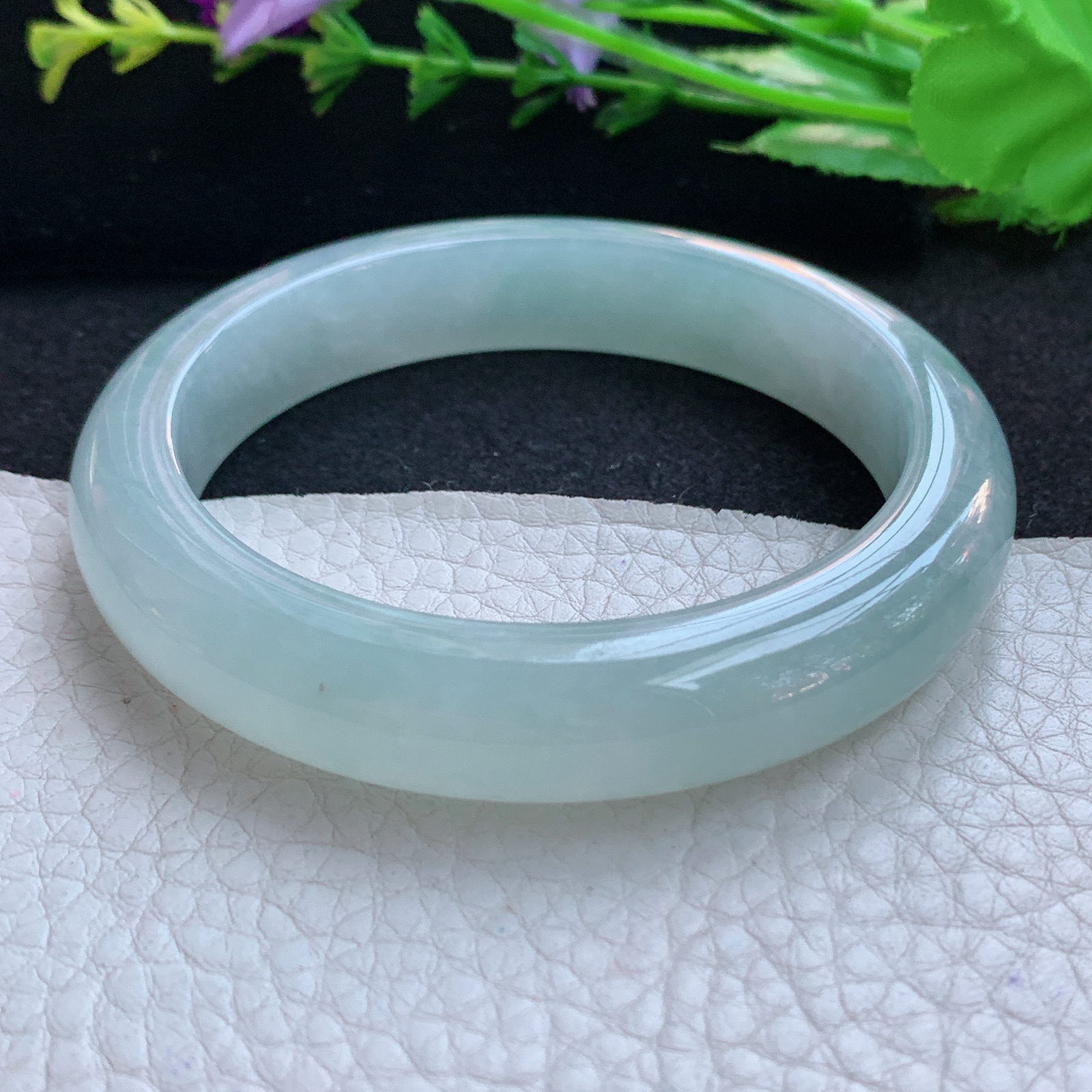 nr实拍58*12*9平安镯 天然缅甸翡翠A货玉手镯冰晴宽边玉手环