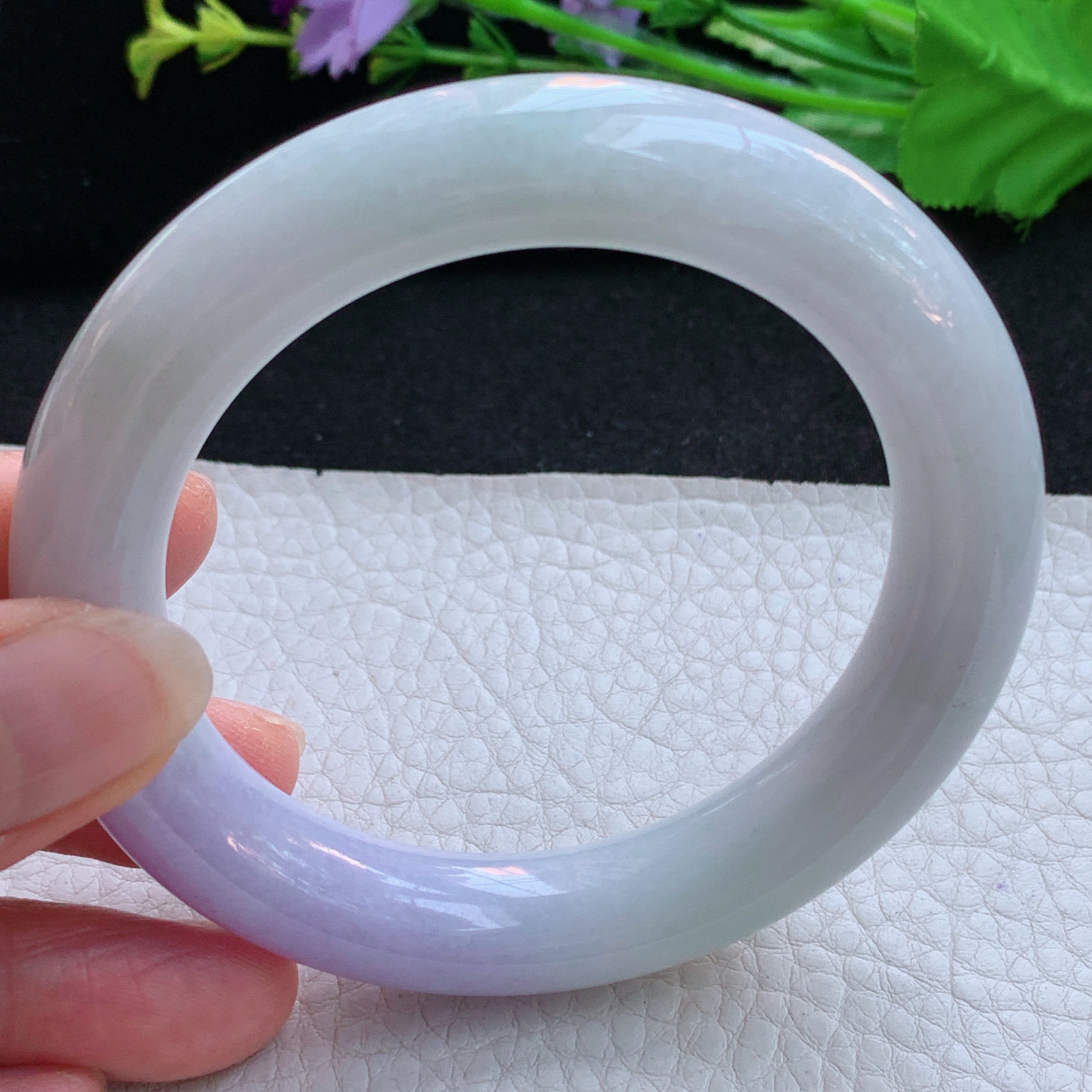 nr实拍55.5*12.5*11.2胖圆镯 天然缅甸翡翠A货水润双彩圆条玉手环