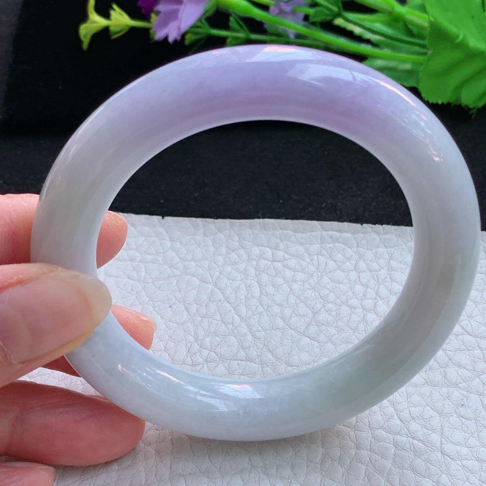 nr实拍55.5*12.5*11.2胖圆镯 天然缅甸翡翠A货水润双彩圆条玉手环