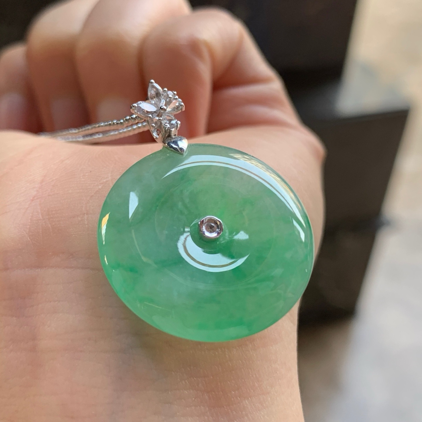 金扣冰绿平安扣^_^色阳