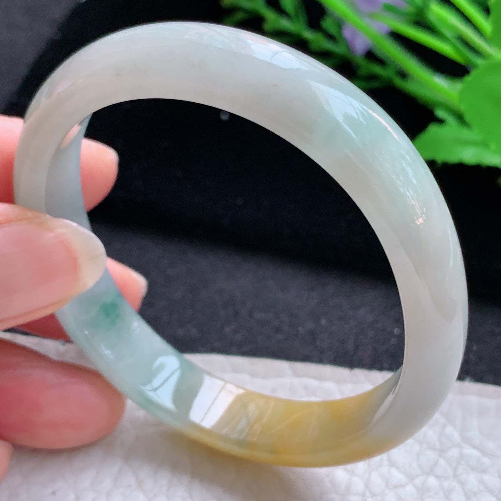 mq实拍56*49*10.6*6.6贵妃镯 天然缅甸翡翠A货玉手镯秀气蛋形宽边玉手环