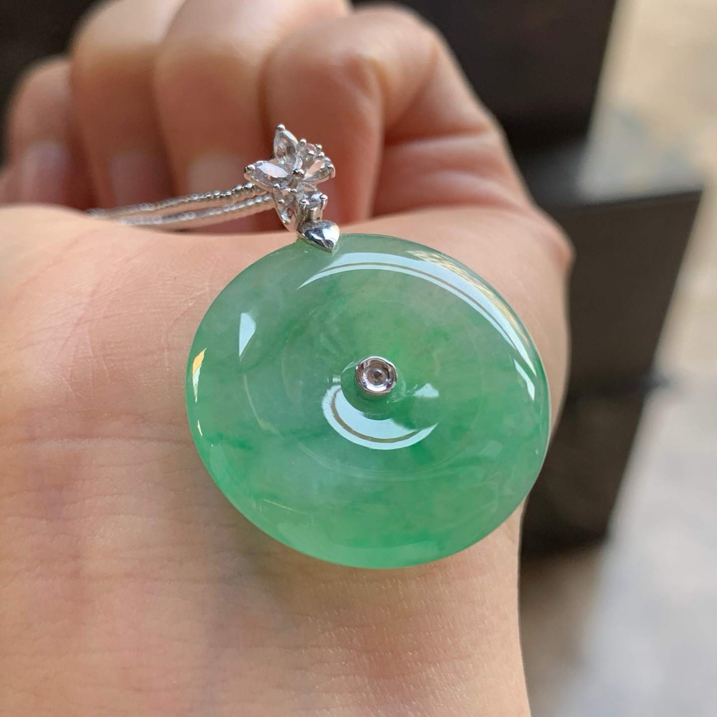 金扣冰绿平安扣^_^色阳