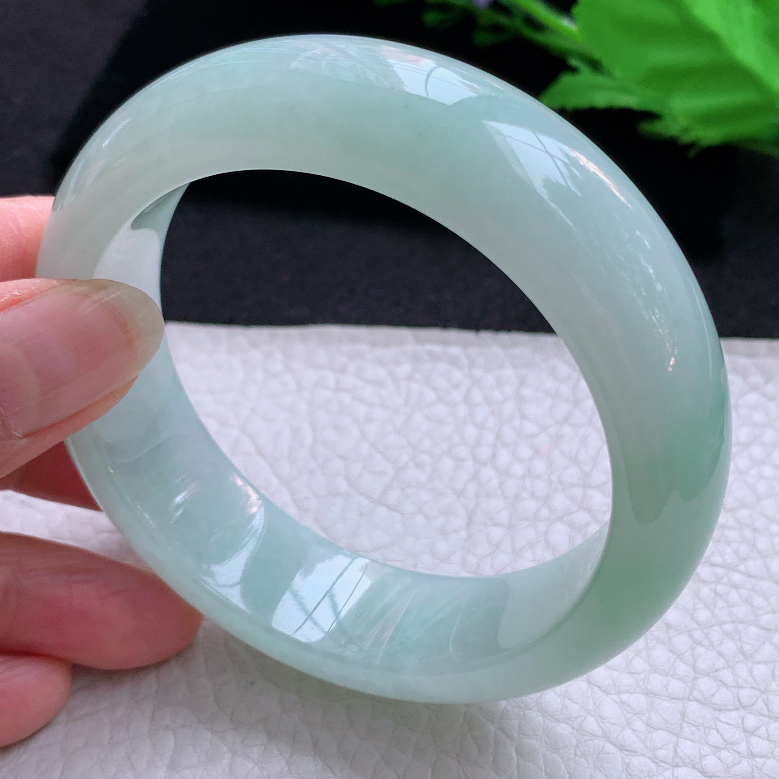 nr实拍58.5*18*9.5平安镯 天然缅甸翡翠A货玉手镯甜绿厚装宽边玉手环