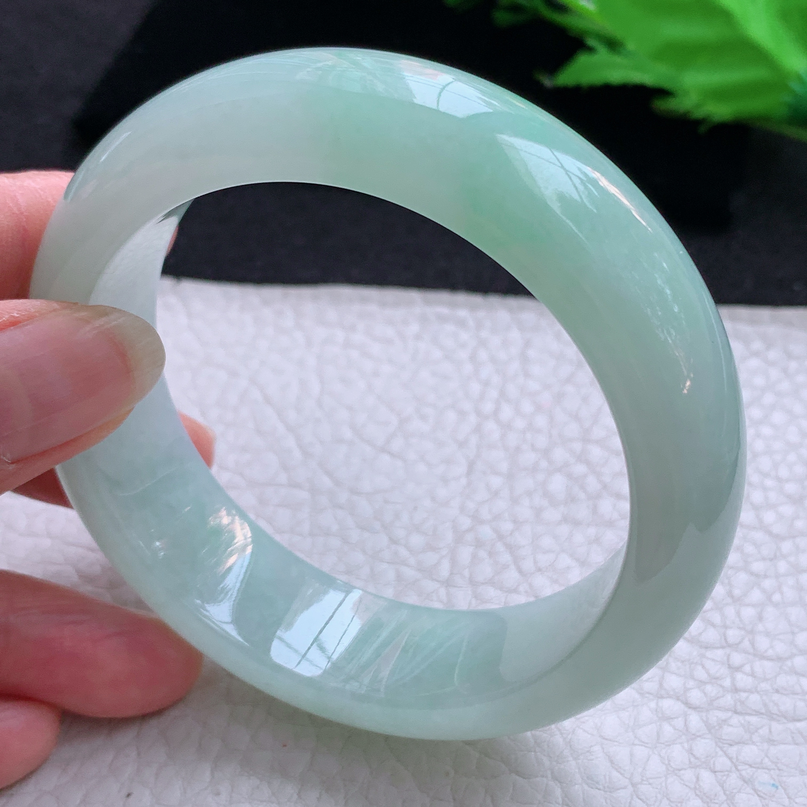 nr实拍58.5*18*9.5平安镯 天然缅甸翡翠A货玉手镯甜绿厚装宽边玉手环