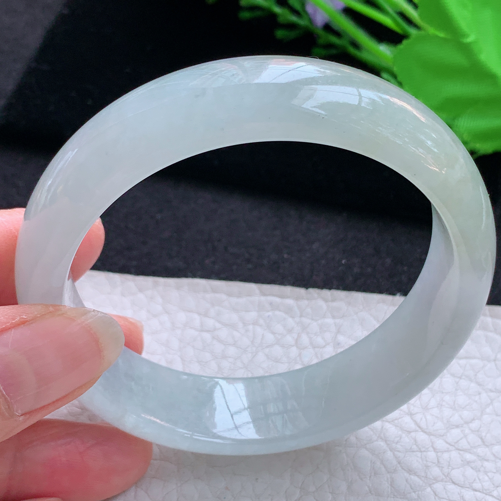 nr实拍58.516*8轮胎镯 天然缅甸翡翠A货玉手镯冰润厚装宽边玉手环