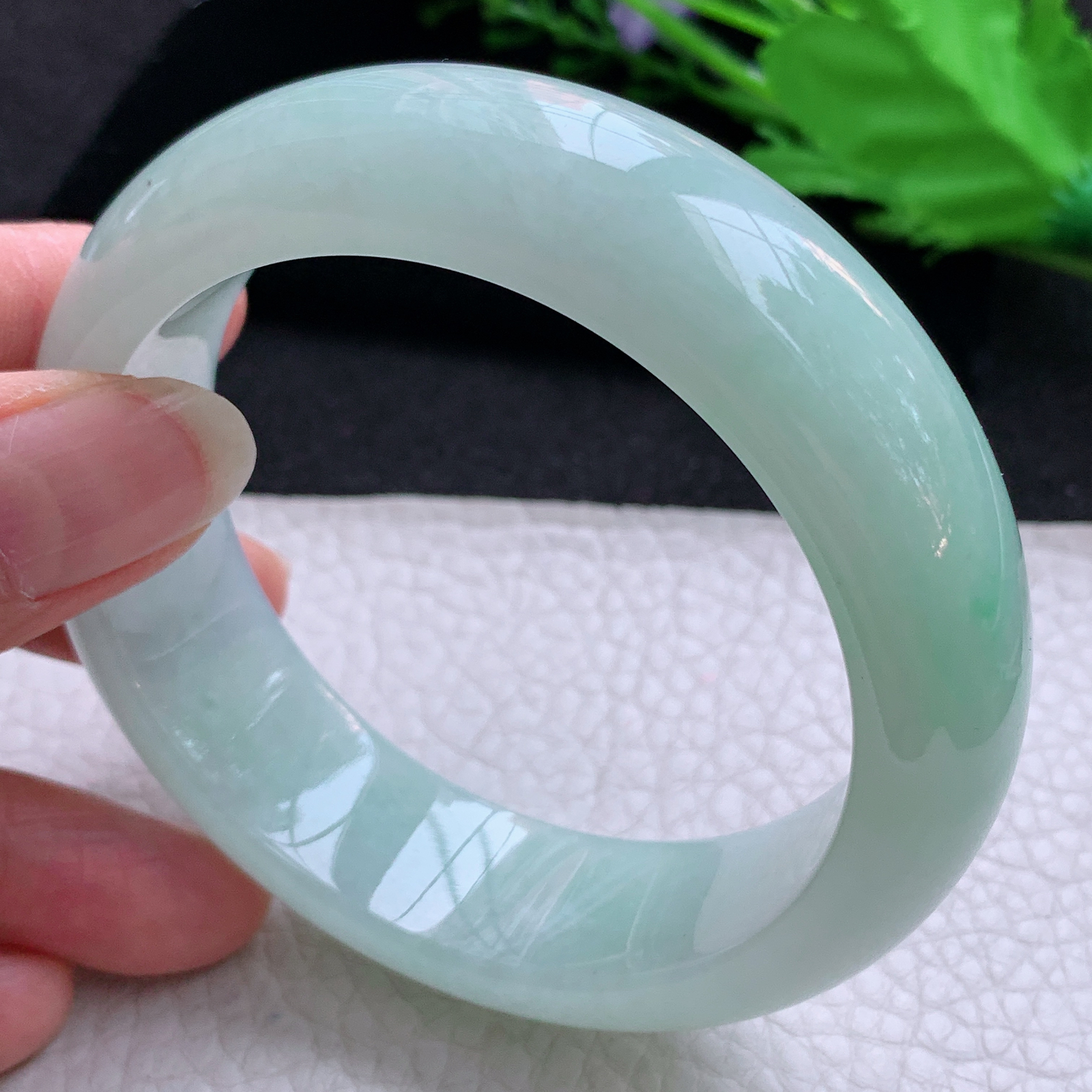 nr实拍58.5*18*9.5平安镯 天然缅甸翡翠A货玉手镯甜绿厚装宽边玉手环