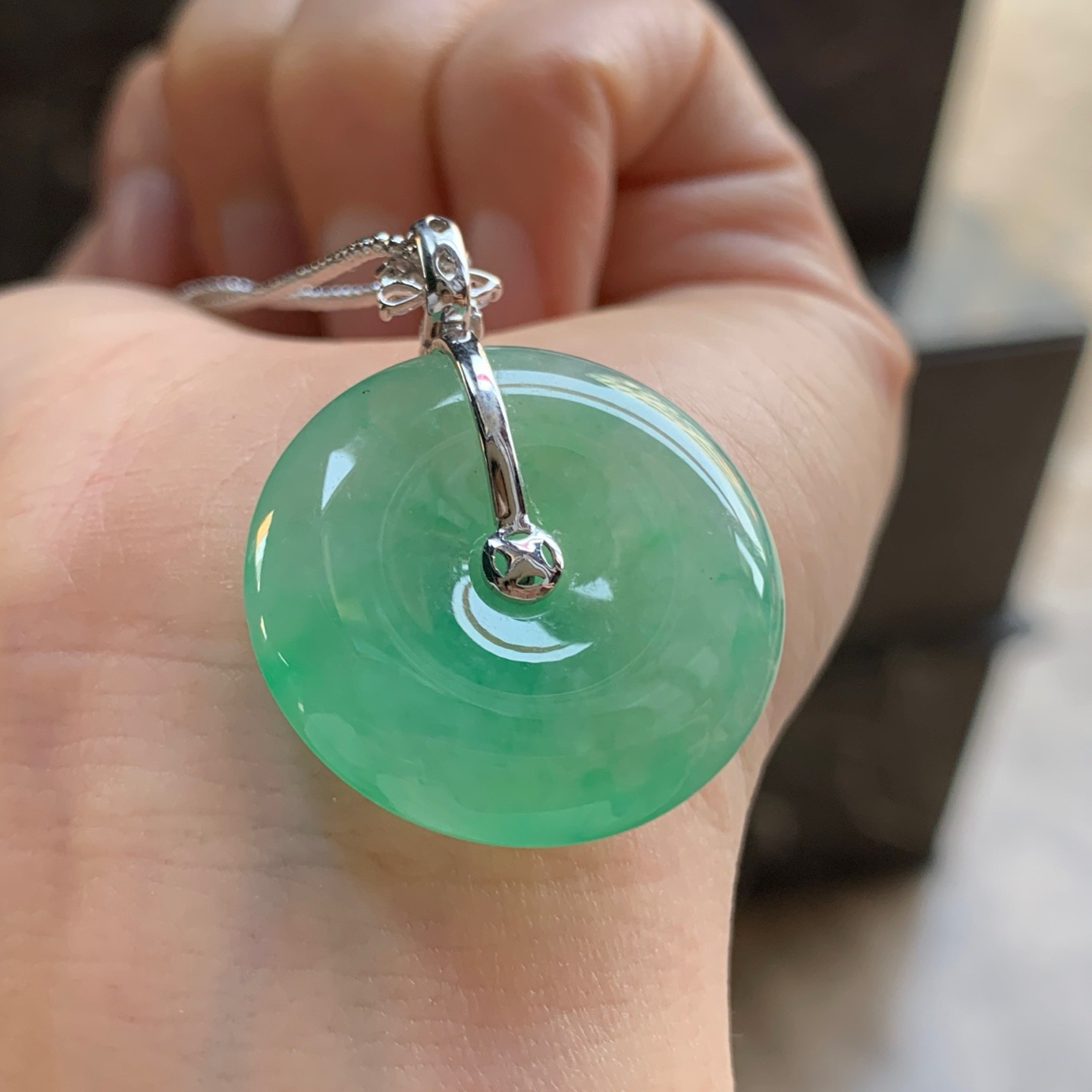 金扣冰绿平安扣^_^色阳