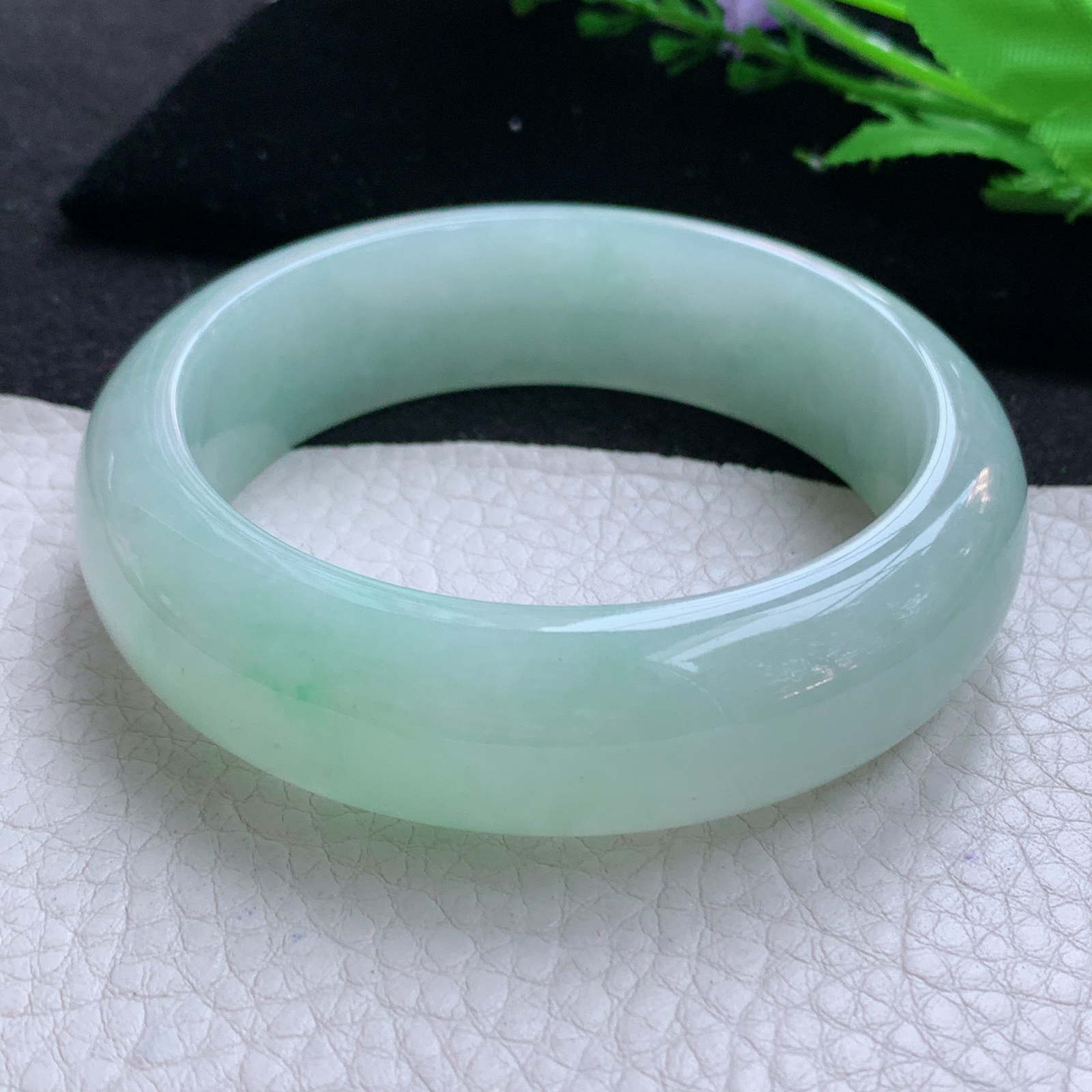 nr实拍58.5*18*9.5平安镯 天然缅甸翡翠A货玉手镯甜绿厚装宽边玉手环