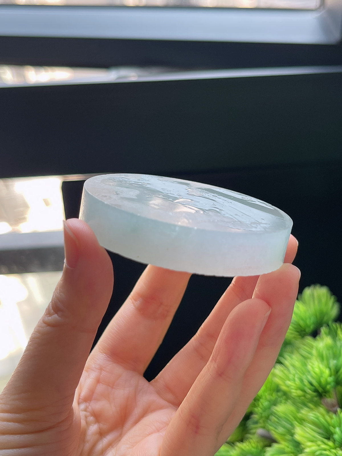 翡翠冰糯飘花镯心