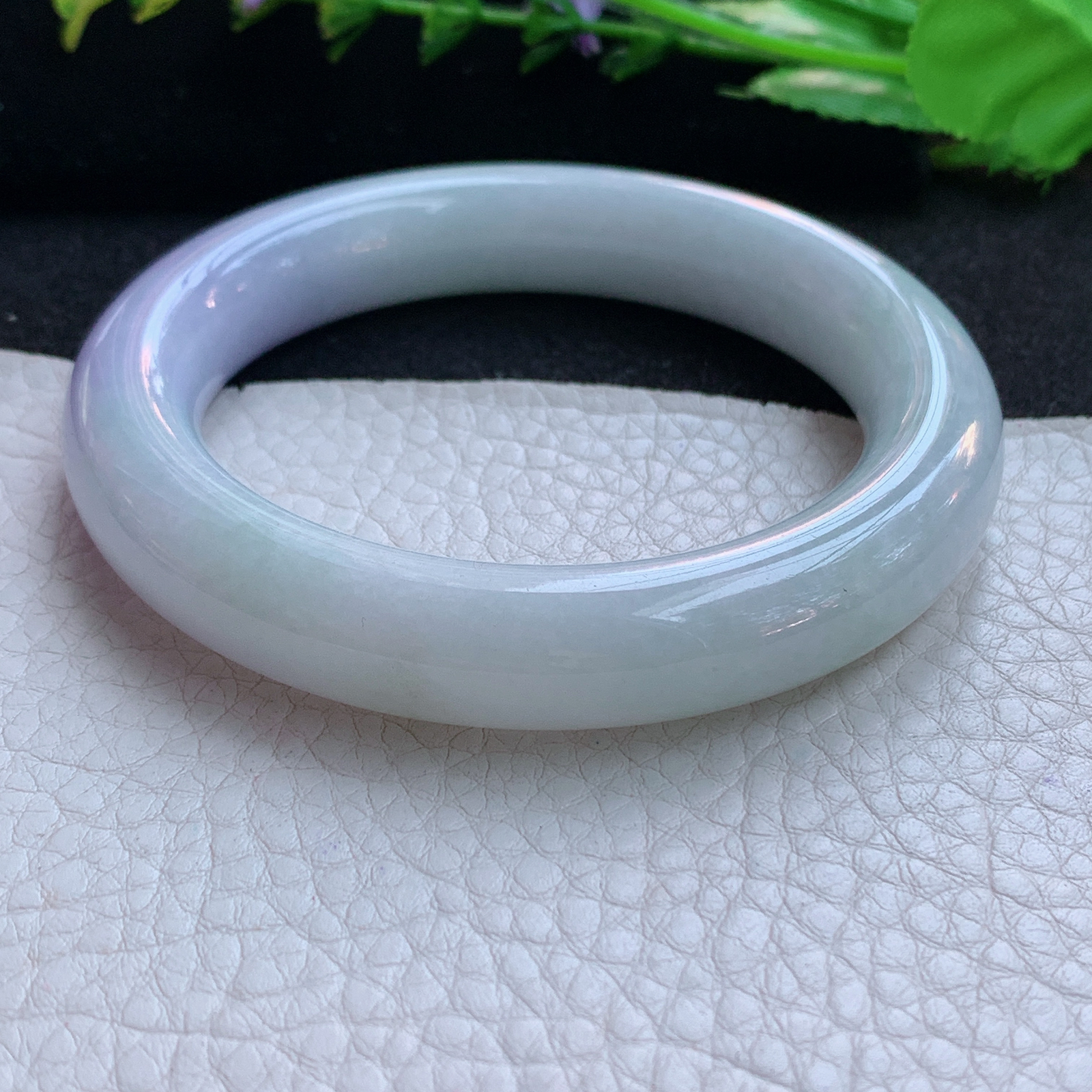 nr实拍55.5*12.5*11.2胖圆镯 天然缅甸翡翠A货水润双彩圆条玉手环