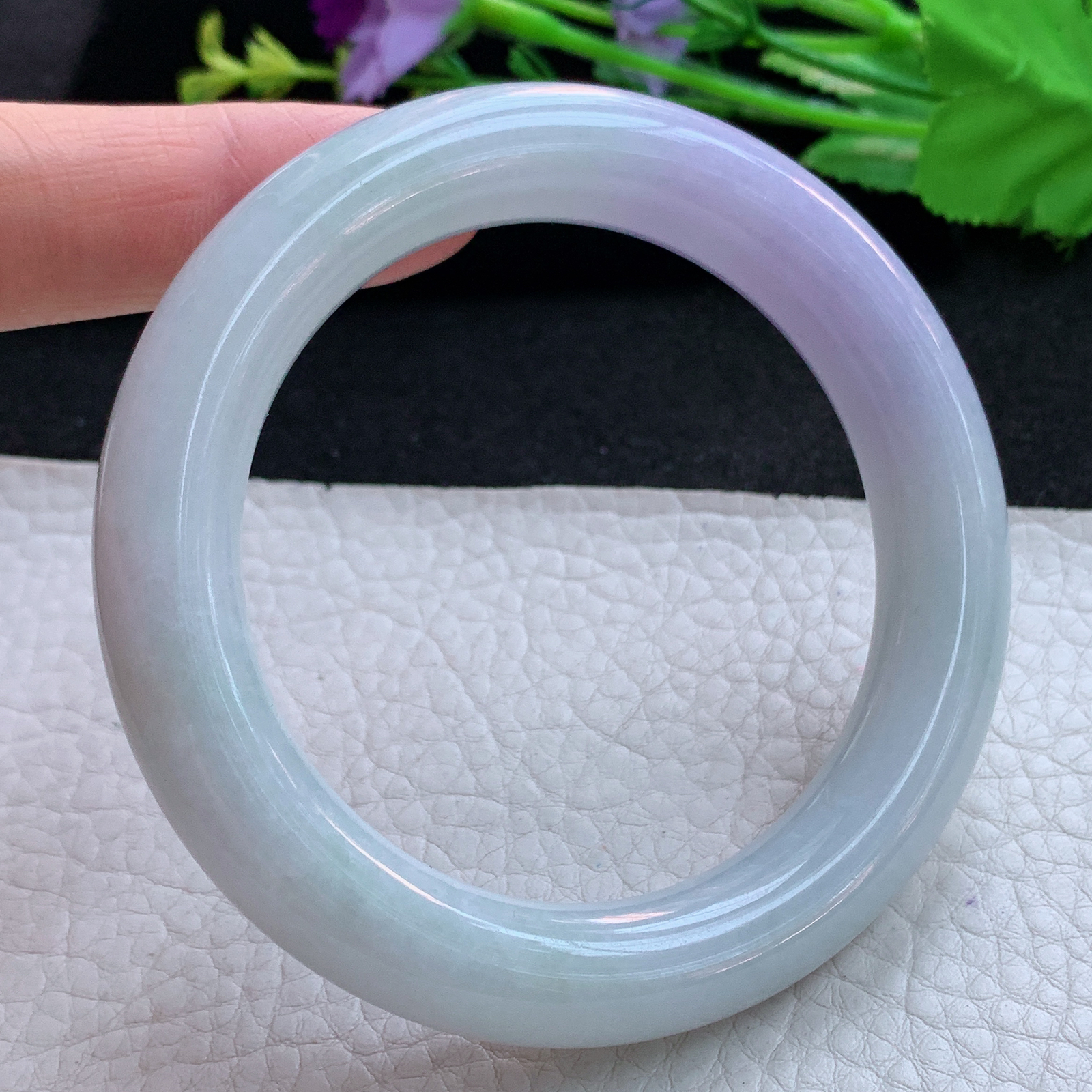 nr实拍55.5*12.5*11.2胖圆镯 天然缅甸翡翠A货水润双彩圆条玉手环