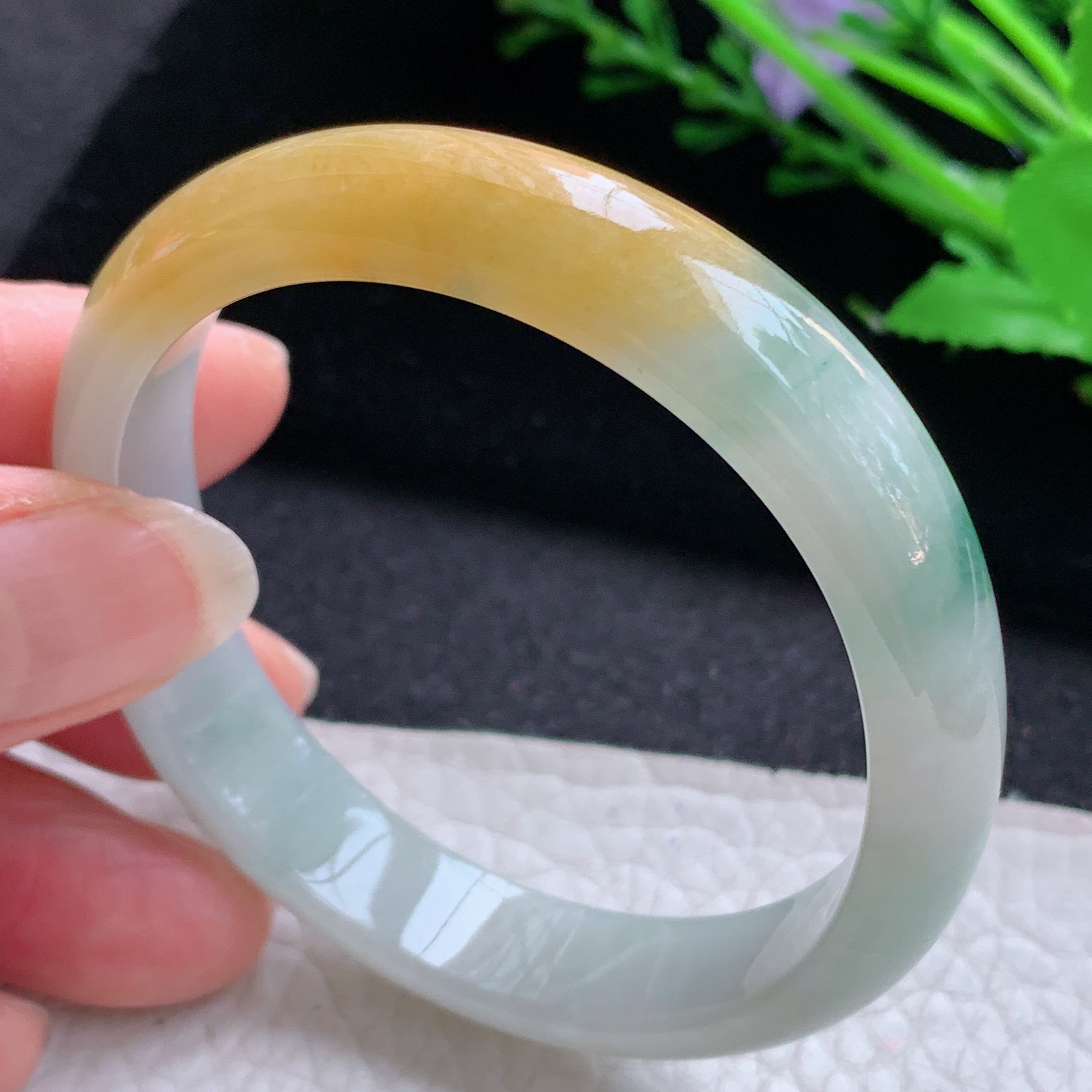 mq实拍56*49*10.6*6.6贵妃镯 天然缅甸翡翠A货玉手镯秀气蛋形宽边玉手环