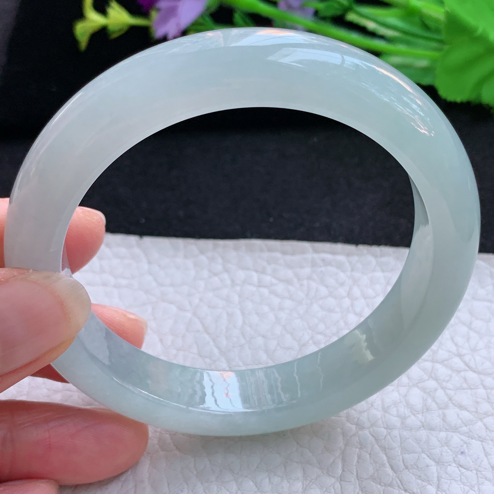 nr实拍58*12*9平安镯 天然缅甸翡翠A货玉手镯冰晴宽边玉手环