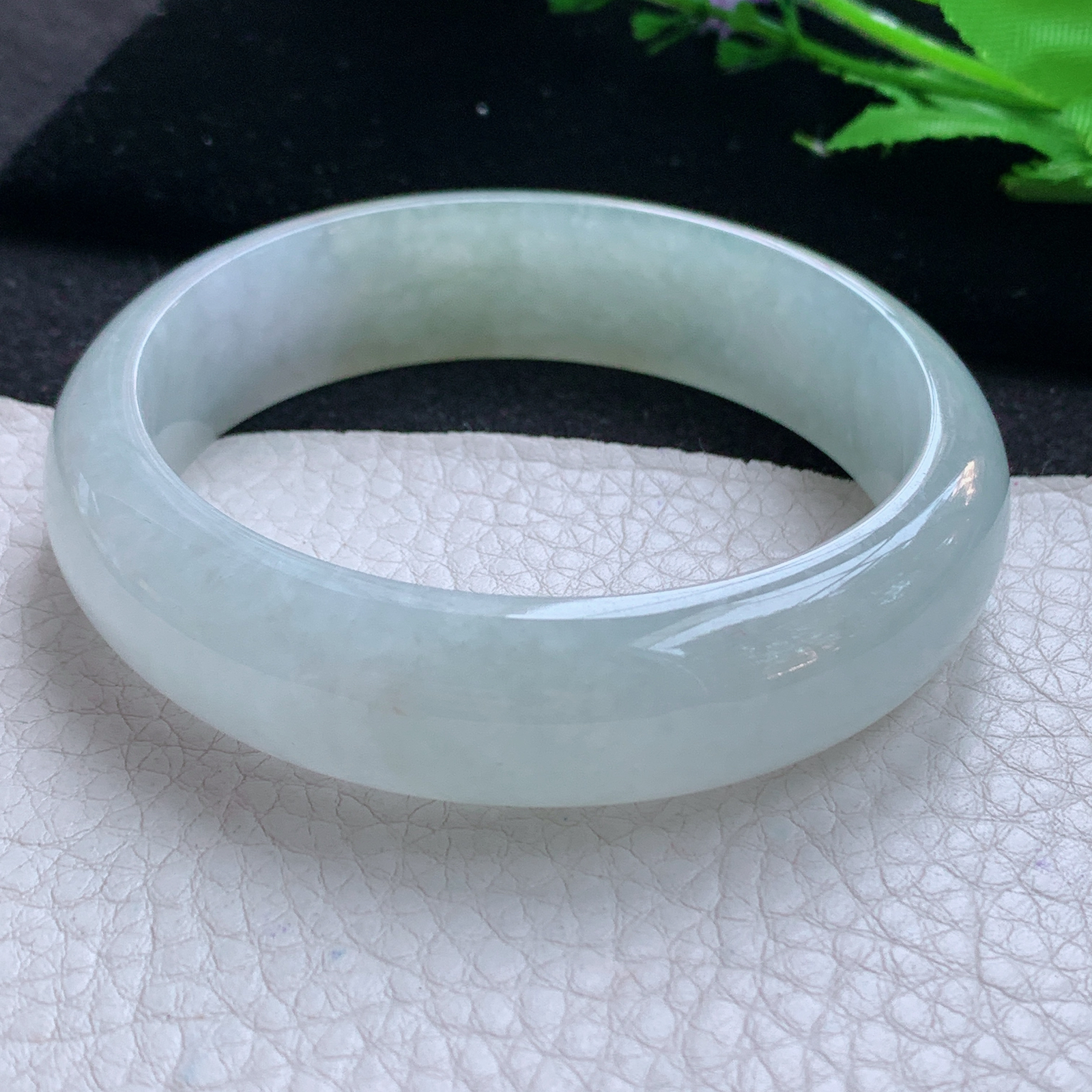 nr实拍58.516*8轮胎镯 天然缅甸翡翠A货玉手镯冰润厚装宽边玉手环