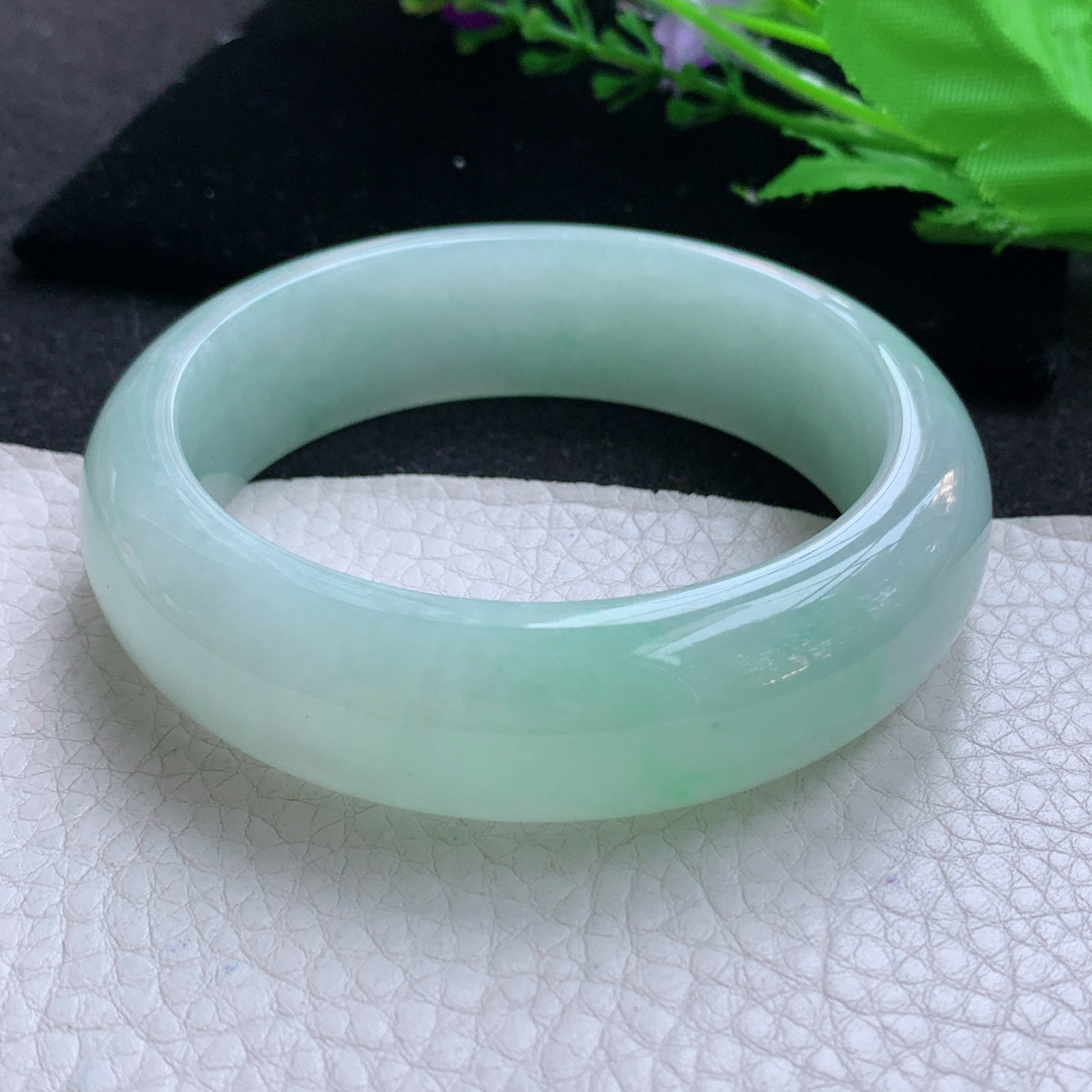 nr实拍58.5*18*9.5平安镯 天然缅甸翡翠A货玉手镯甜绿厚装宽边玉手环