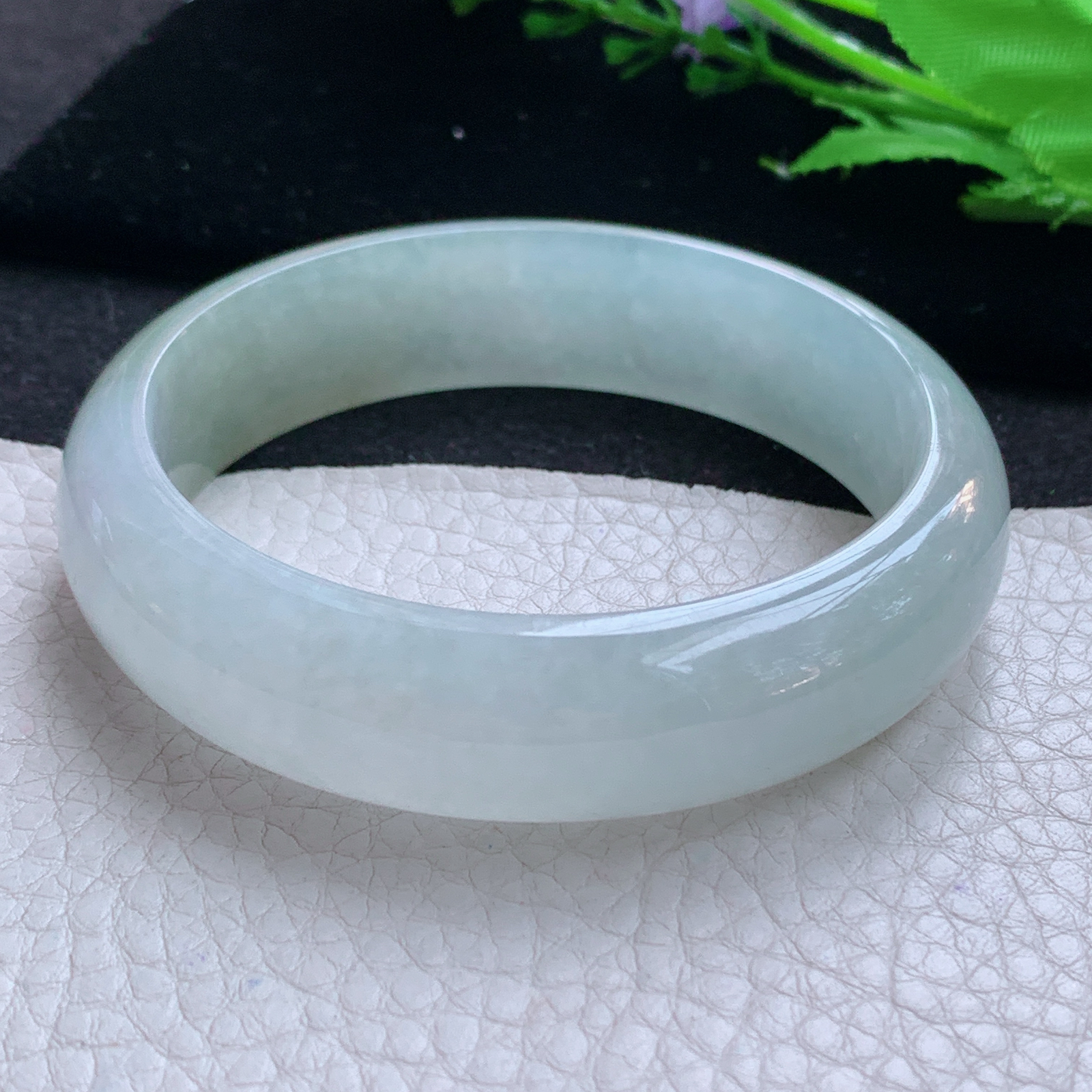 nr实拍58.516*8轮胎镯 天然缅甸翡翠A货玉手镯冰润厚装宽边玉手环