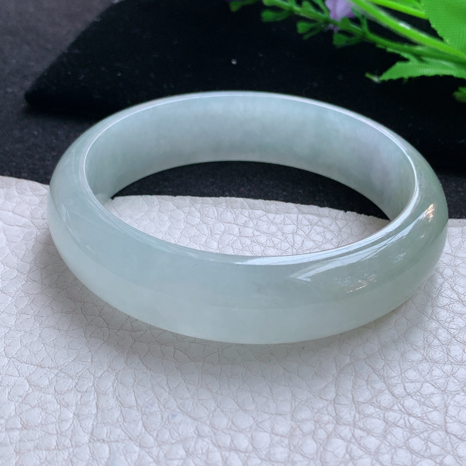 nr实拍58.516*8轮胎镯 天然缅甸翡翠A货玉手镯冰润厚装宽边玉手环