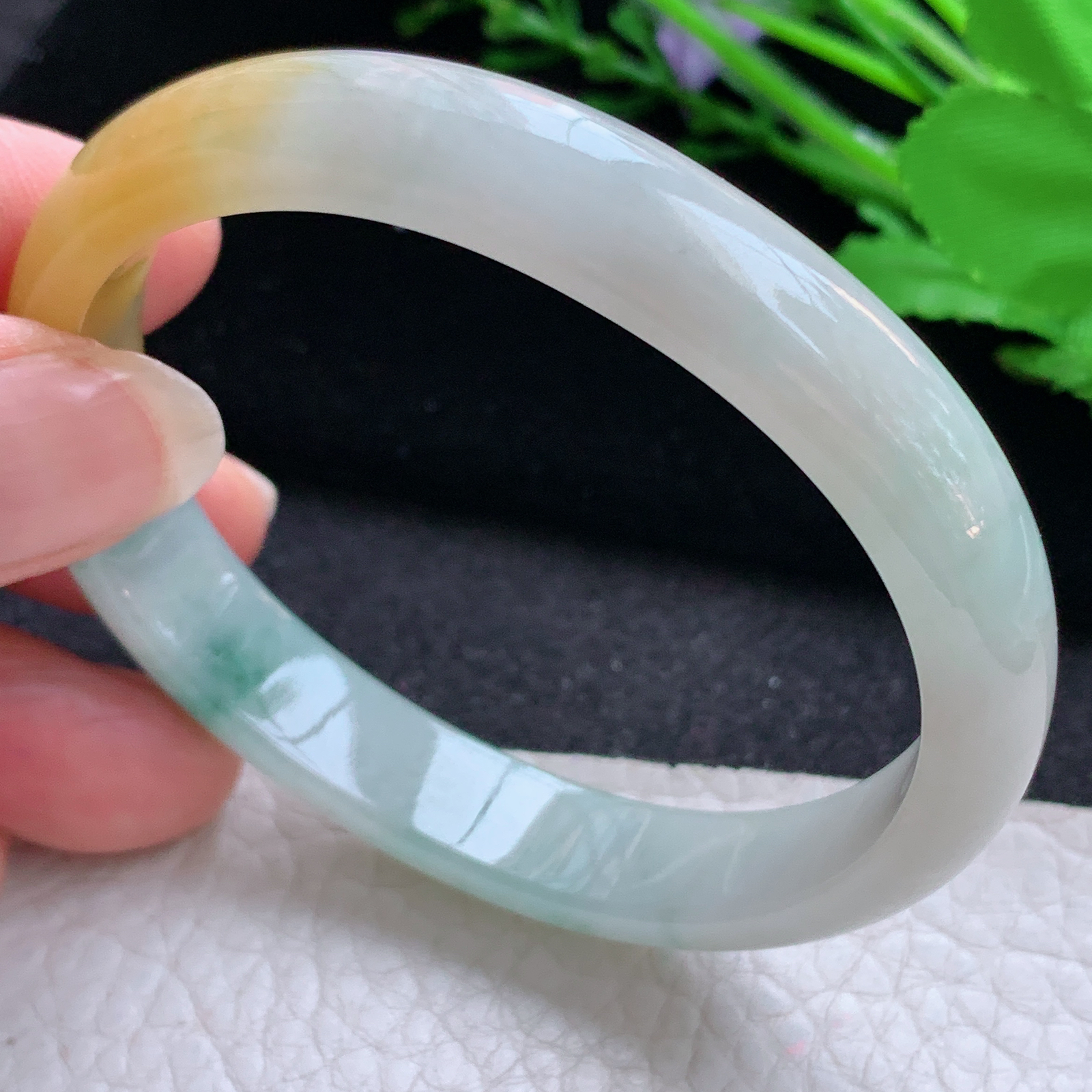 mq实拍56*49*10.6*6.6贵妃镯 天然缅甸翡翠A货玉手镯秀气蛋形宽边玉手环