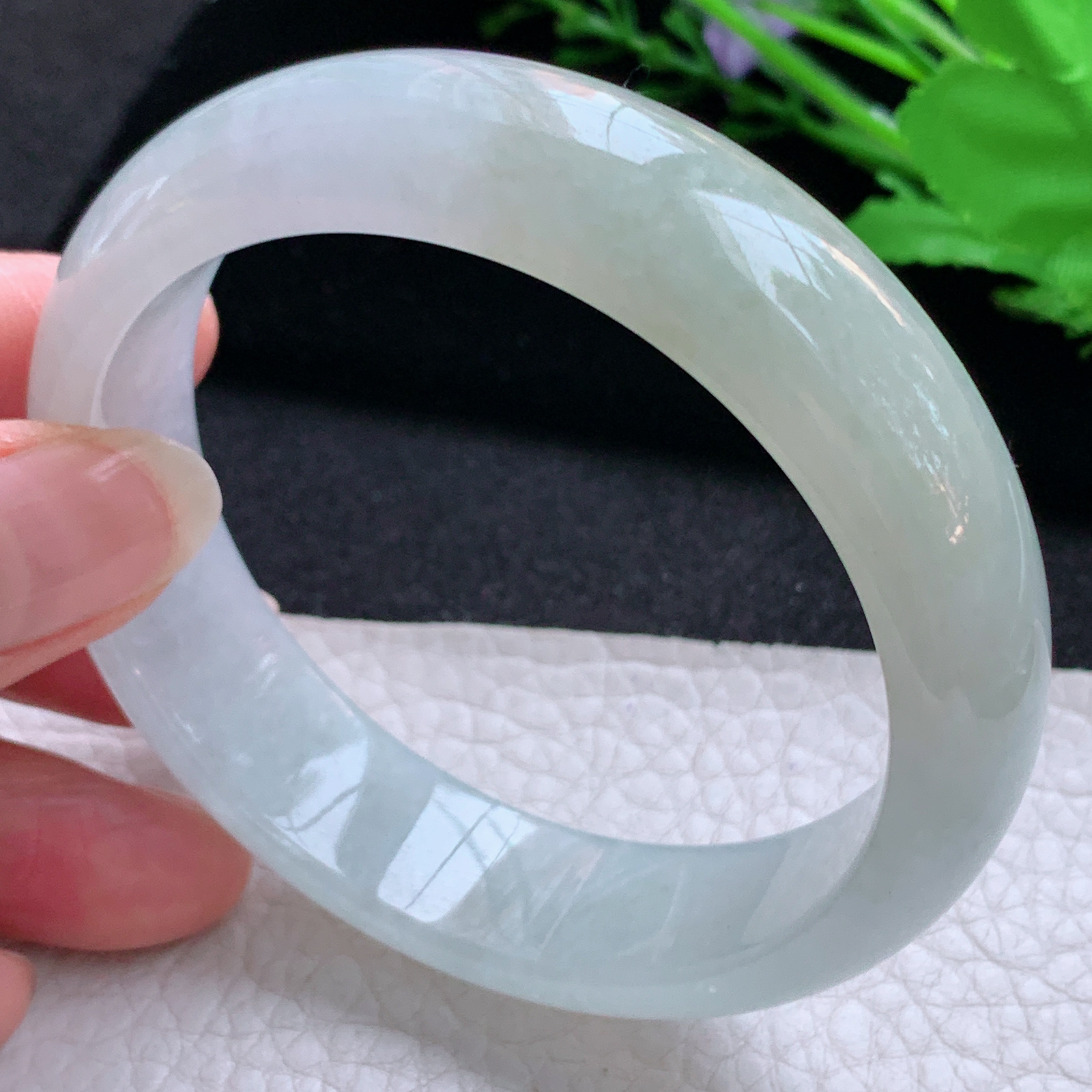 nr实拍58.516*8轮胎镯 天然缅甸翡翠A货玉手镯冰润厚装宽边玉手环