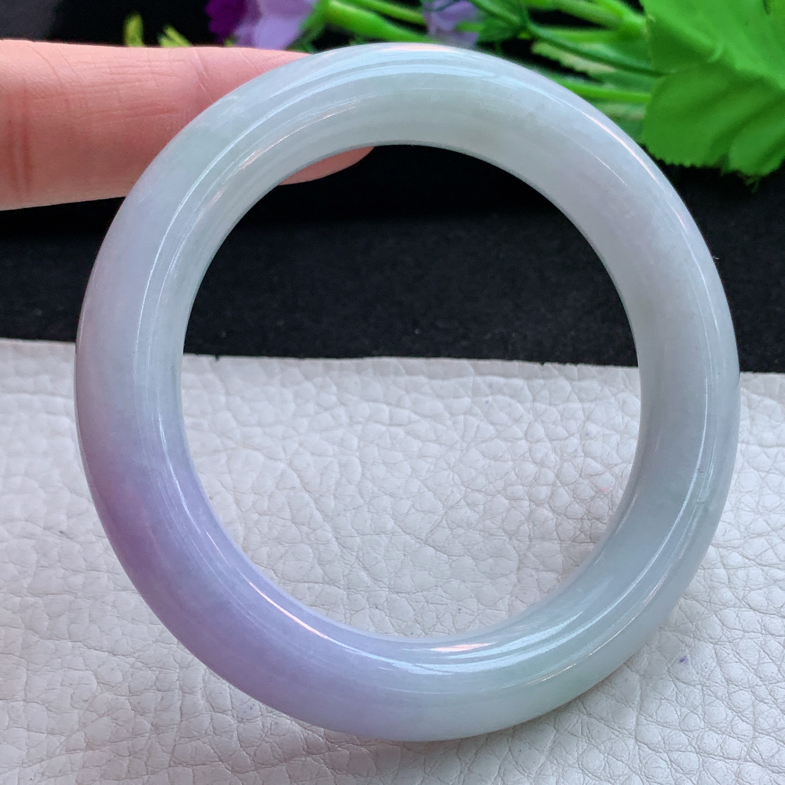 nr实拍55.5*12.5*11.2胖圆镯 天然缅甸翡翠A货水润双彩圆条玉手环