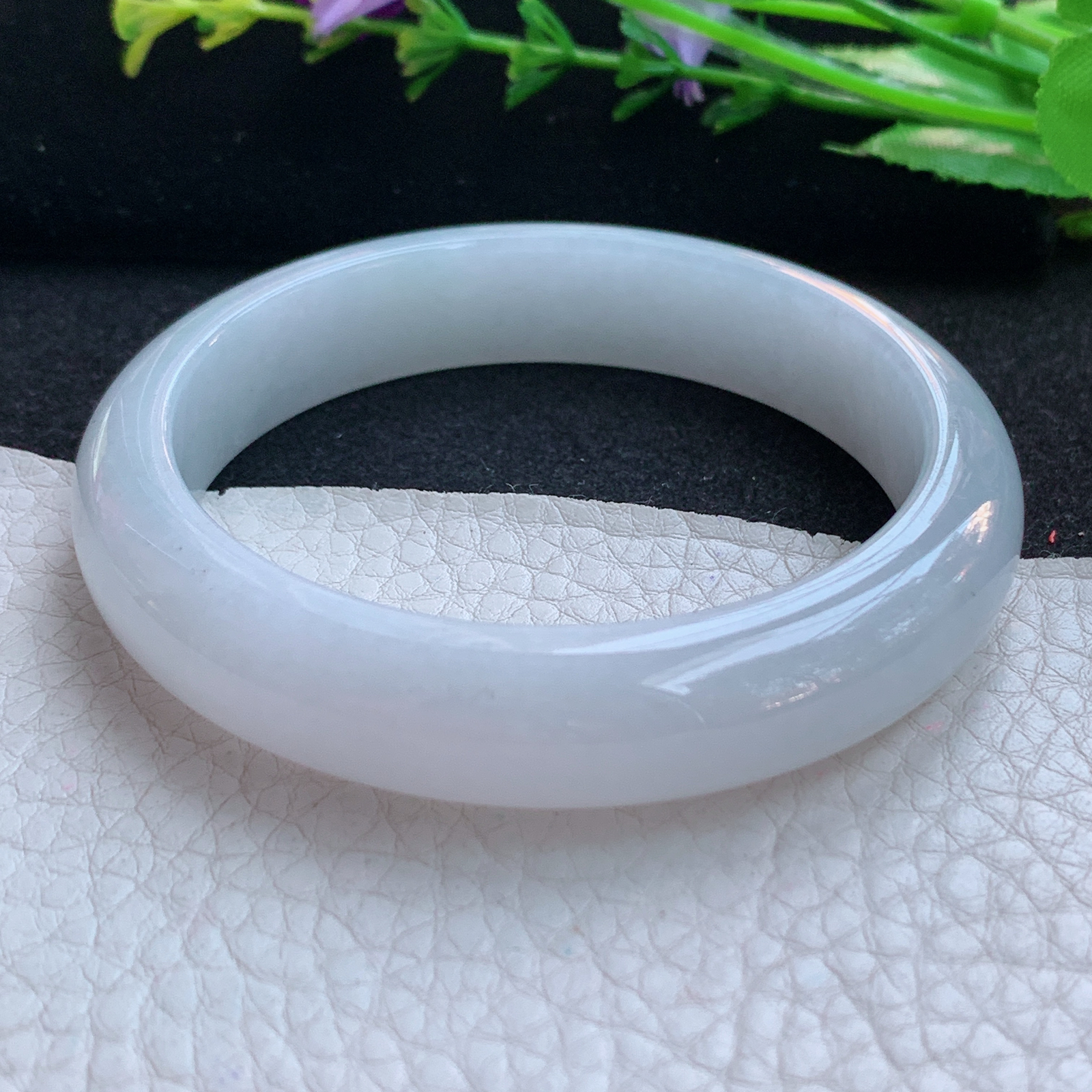 nr实拍56*12.5*8平安镯 天然缅甸翡翠A货玉手镯白月光胶感宽边玉手环