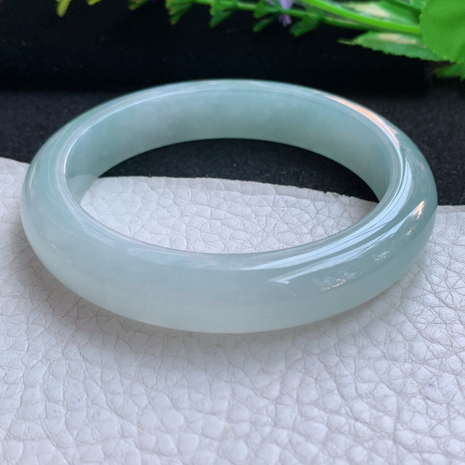 nr实拍58*12*9平安镯 天然缅甸翡翠A货玉手镯冰晴宽边玉手环