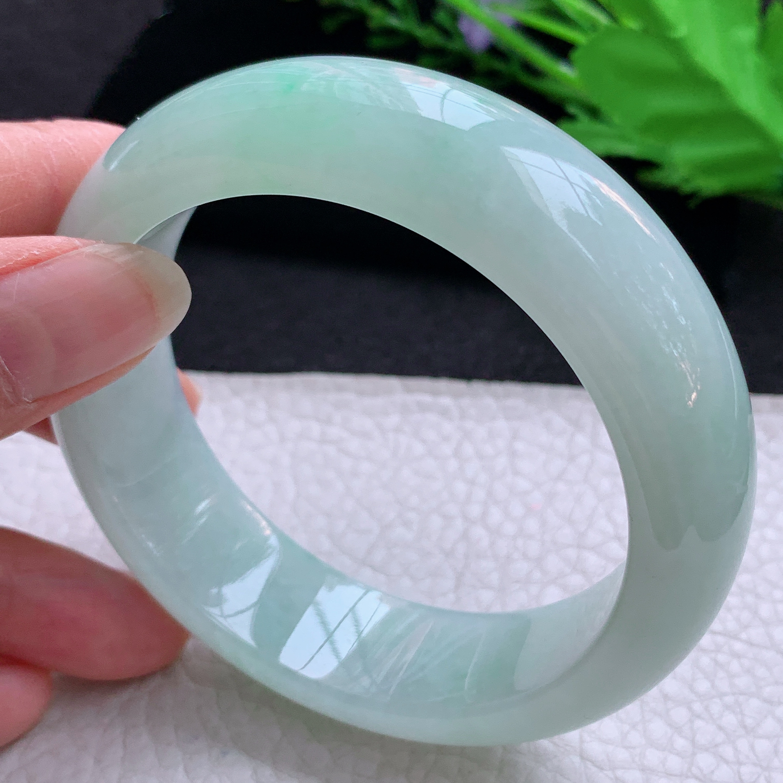 nr实拍58.5*18*9.5平安镯 天然缅甸翡翠A货玉手镯甜绿厚装宽边玉手环