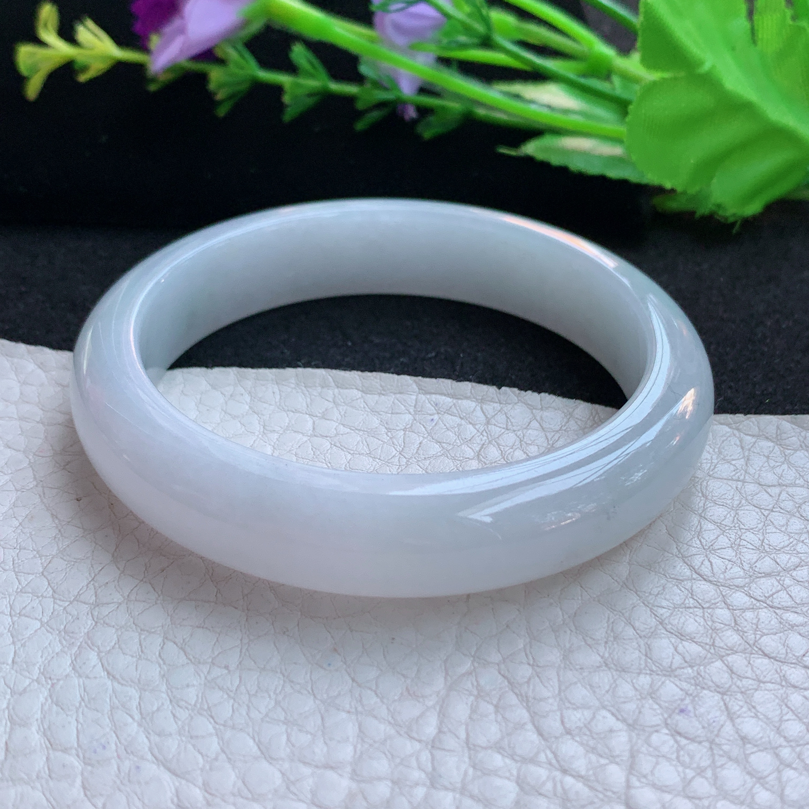 nr实拍56*12.5*8平安镯 天然缅甸翡翠A货玉手镯白月光胶感宽边玉手环