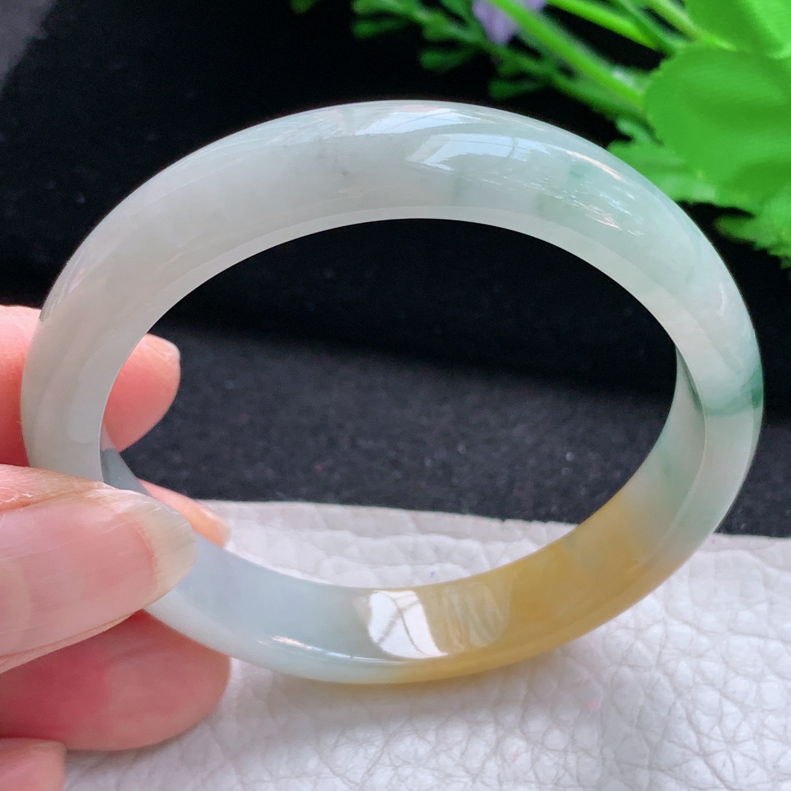 mq实拍56*49*10.6*6.6贵妃镯 天然缅甸翡翠A货玉手镯秀气蛋形宽边玉手环