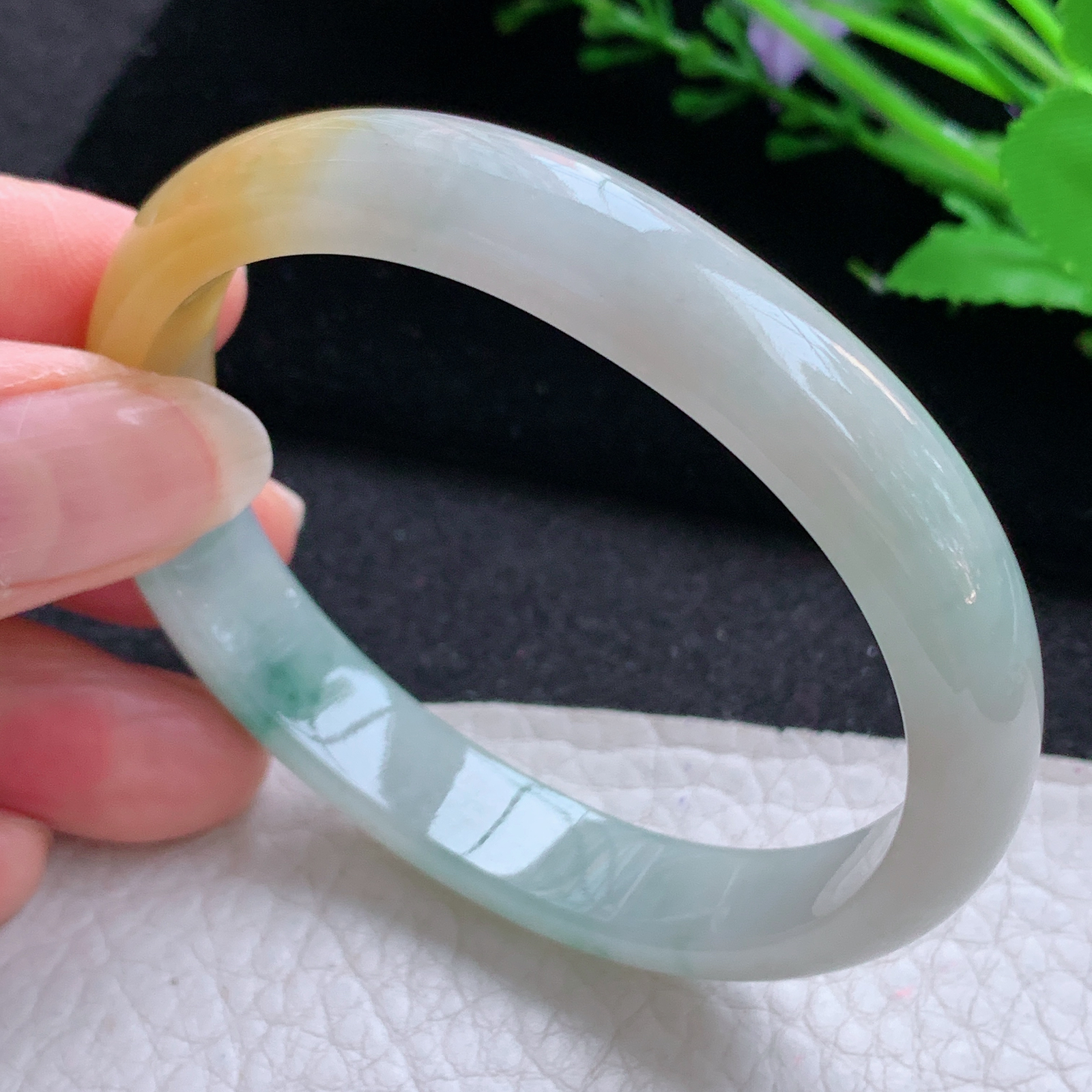 mq实拍56*49*10.6*6.6贵妃镯 天然缅甸翡翠A货玉手镯秀气蛋形宽边玉手环