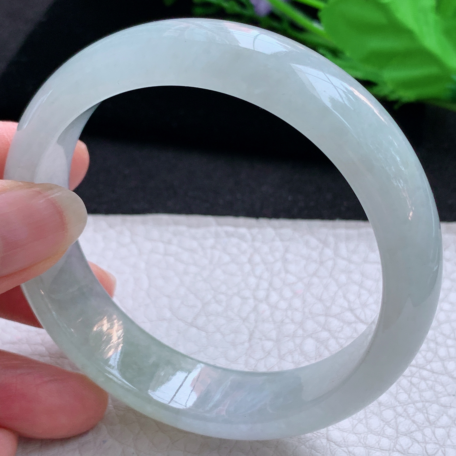 nr实拍58.516*8轮胎镯 天然缅甸翡翠A货玉手镯冰润厚装宽边玉手环