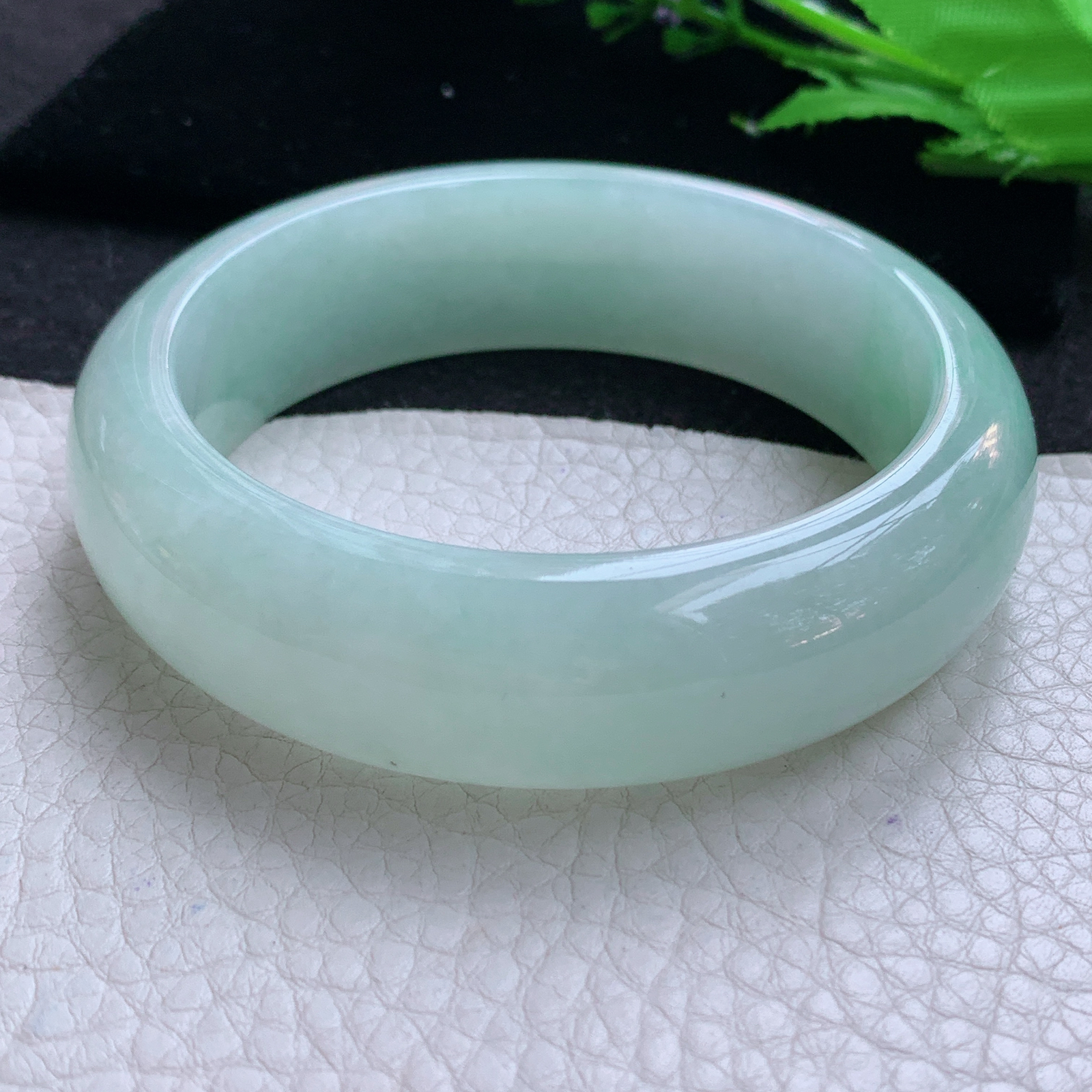 nr实拍58.5*18*9.5平安镯 天然缅甸翡翠A货玉手镯甜绿厚装宽边玉手环