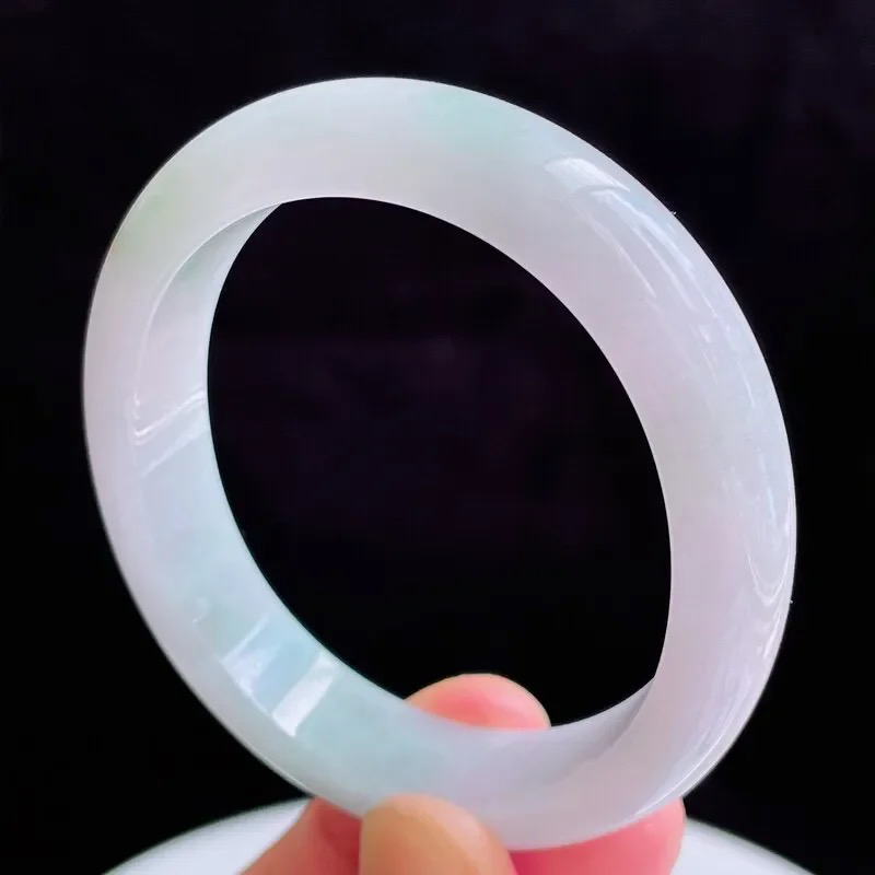 54圈贵妃天然翡翠A货手镯好种水春彩水润手镯48.40g