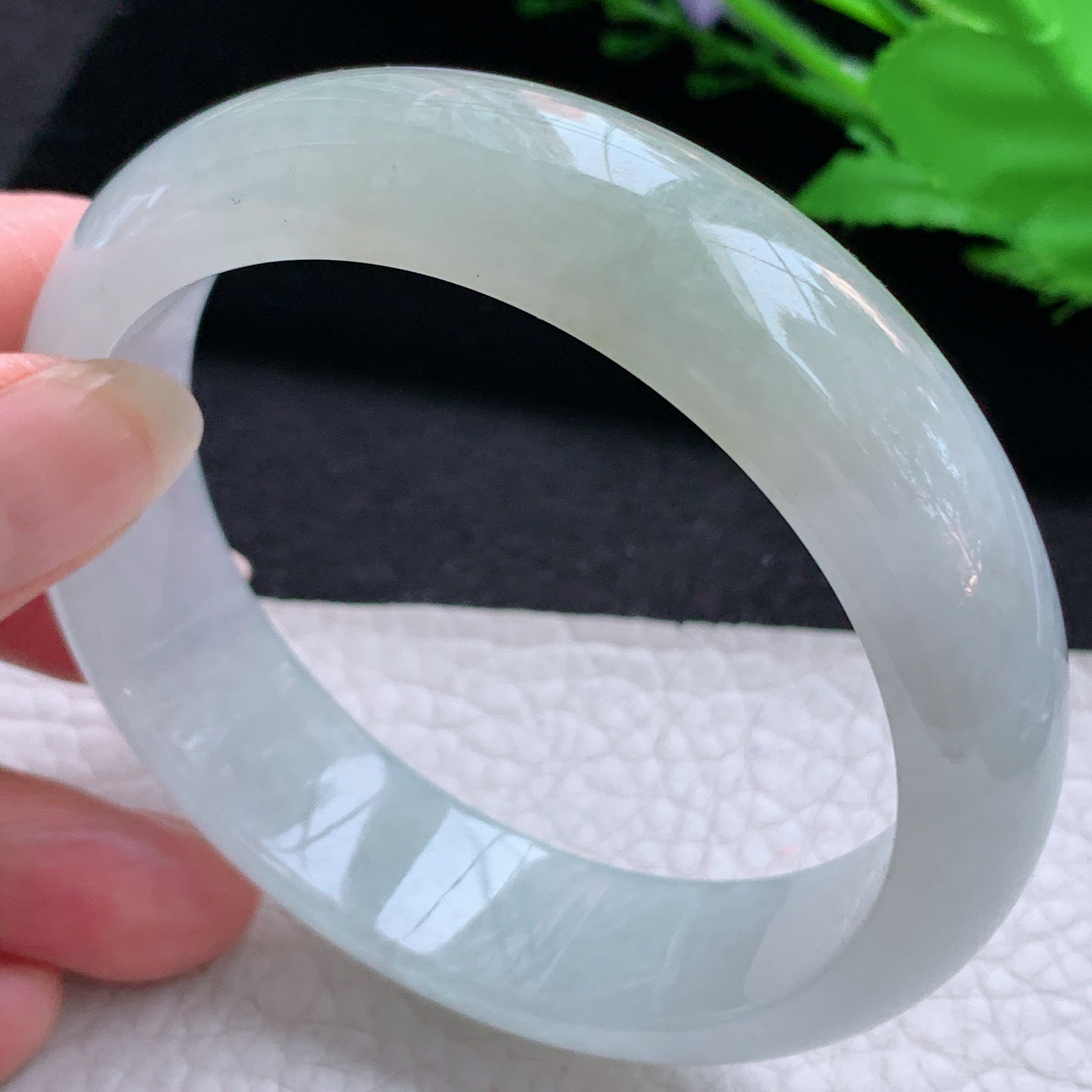nr实拍58.516*8轮胎镯 天然缅甸翡翠A货玉手镯冰润厚装宽边玉手环