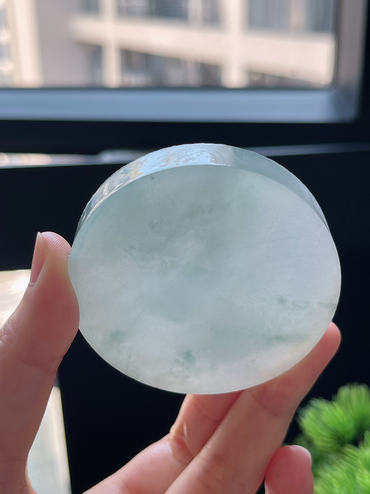 翡翠冰糯飘花镯心