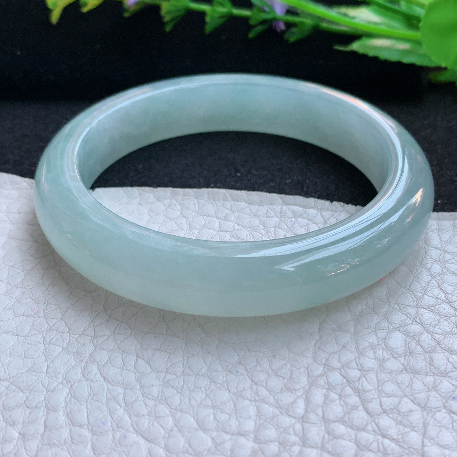 nr实拍58*12*9平安镯 天然缅甸翡翠A货玉手镯冰晴宽边玉手环