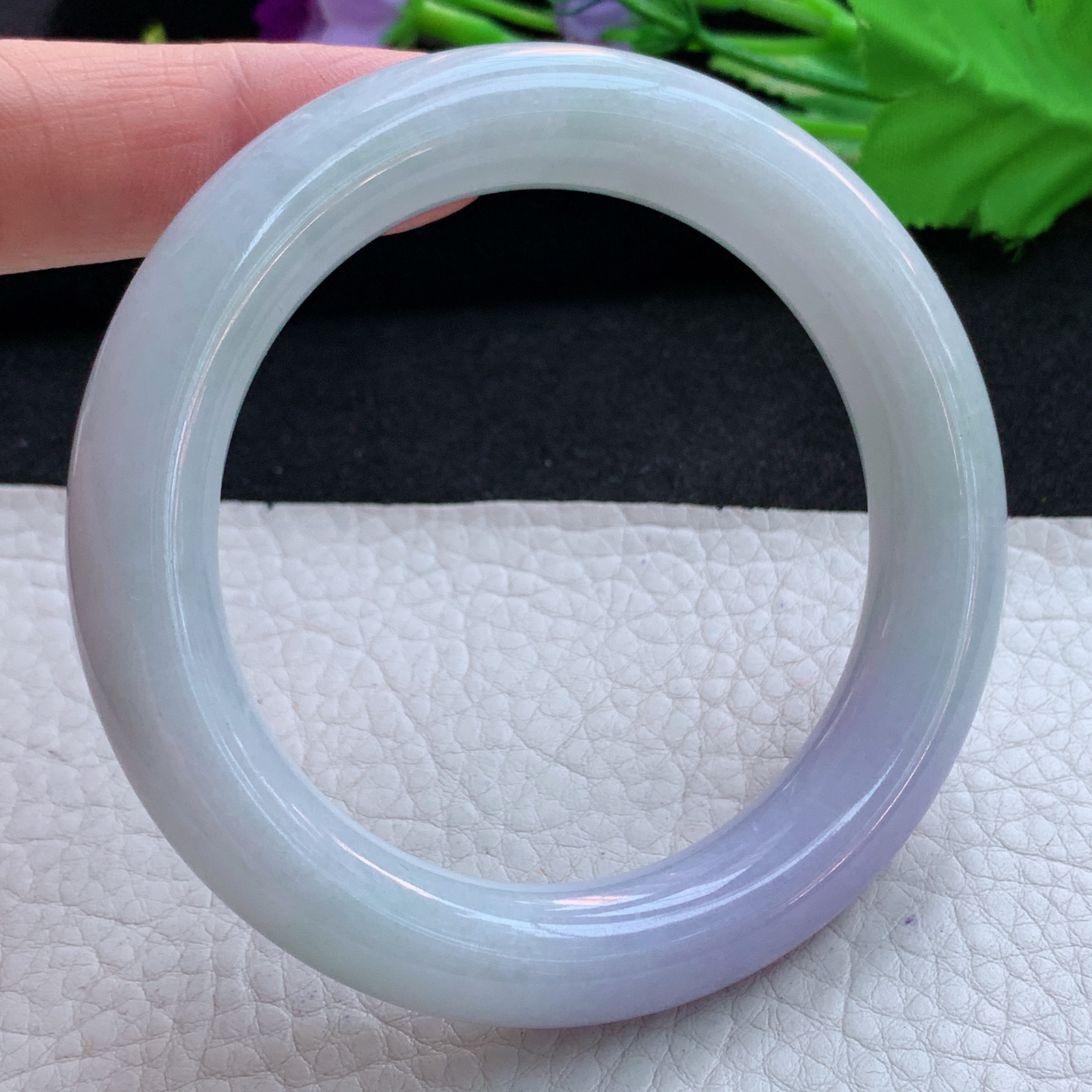 nr实拍55.5*12.5*11.2胖圆镯 天然缅甸翡翠A货水润双彩圆条玉手环