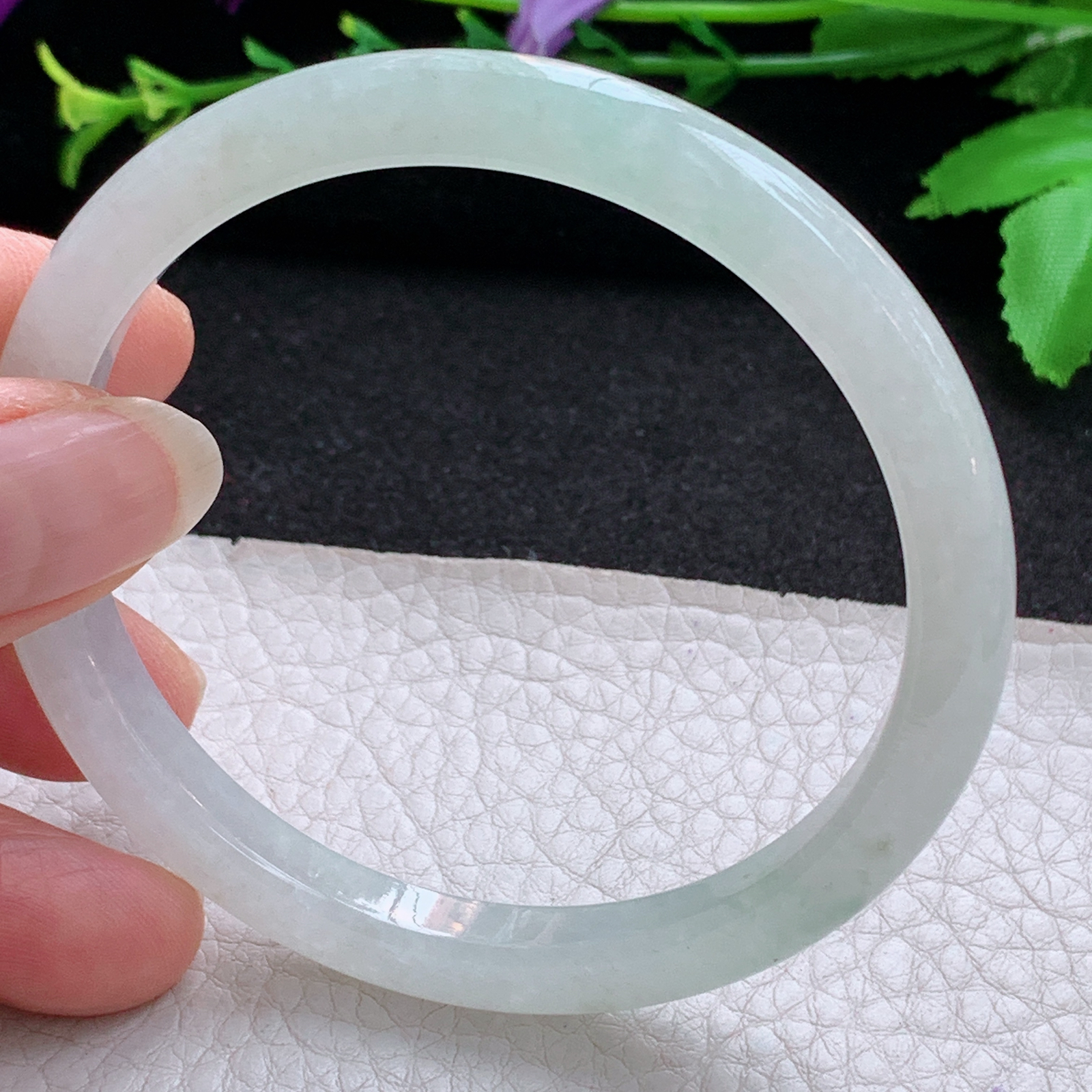 nr秀气款59.5*7.2*6.8平安镯 天然缅甸翡翠A货玉手镯冰润纯美宽边玉手环