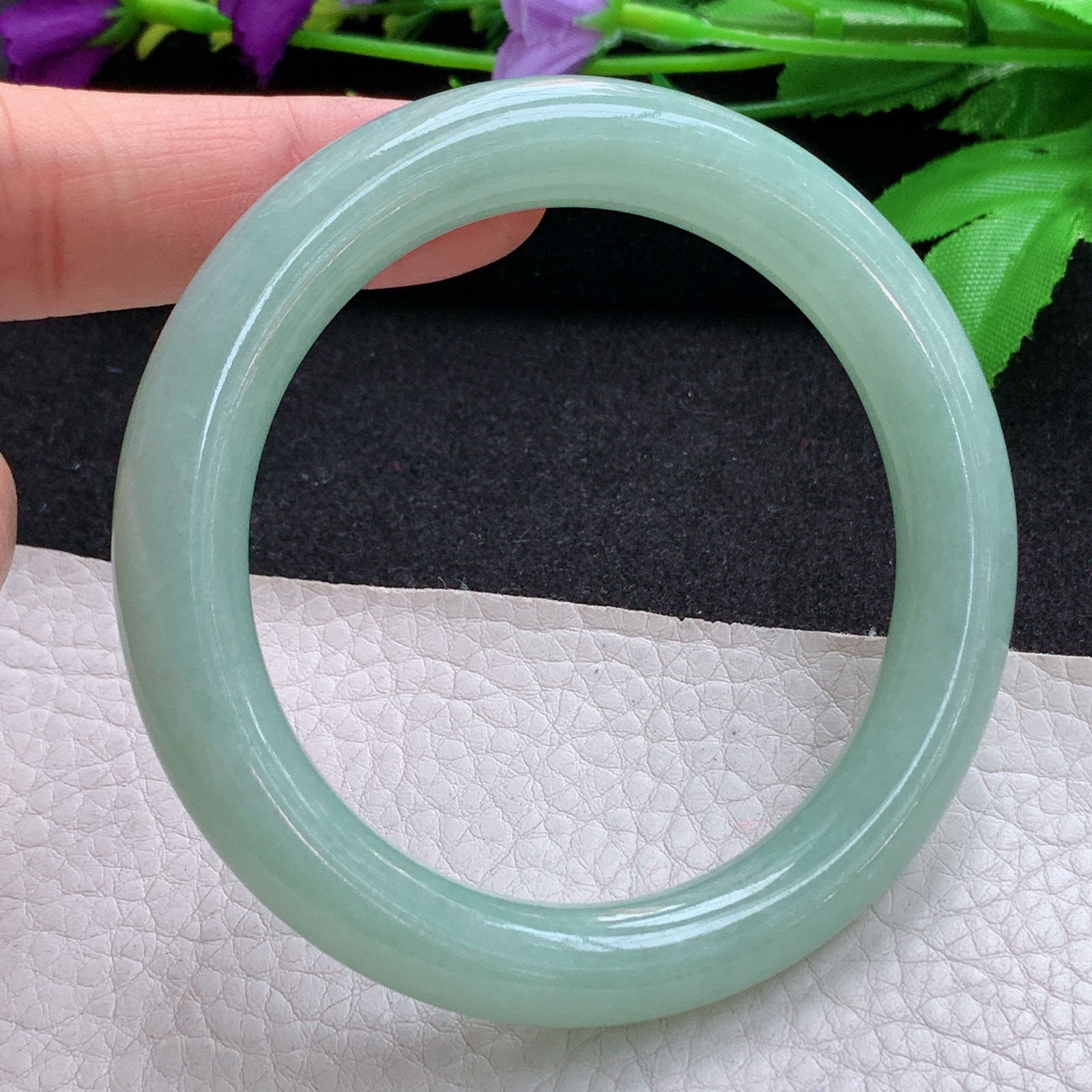 nr实拍58*10.5*10.3美人镯 天然缅甸翡翠A货玉手镯满绿圆条玉手环