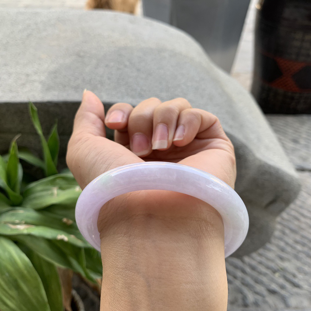 圈口55.8-10.9 【冰粉紫圆条手镯】圆条55 56可戴