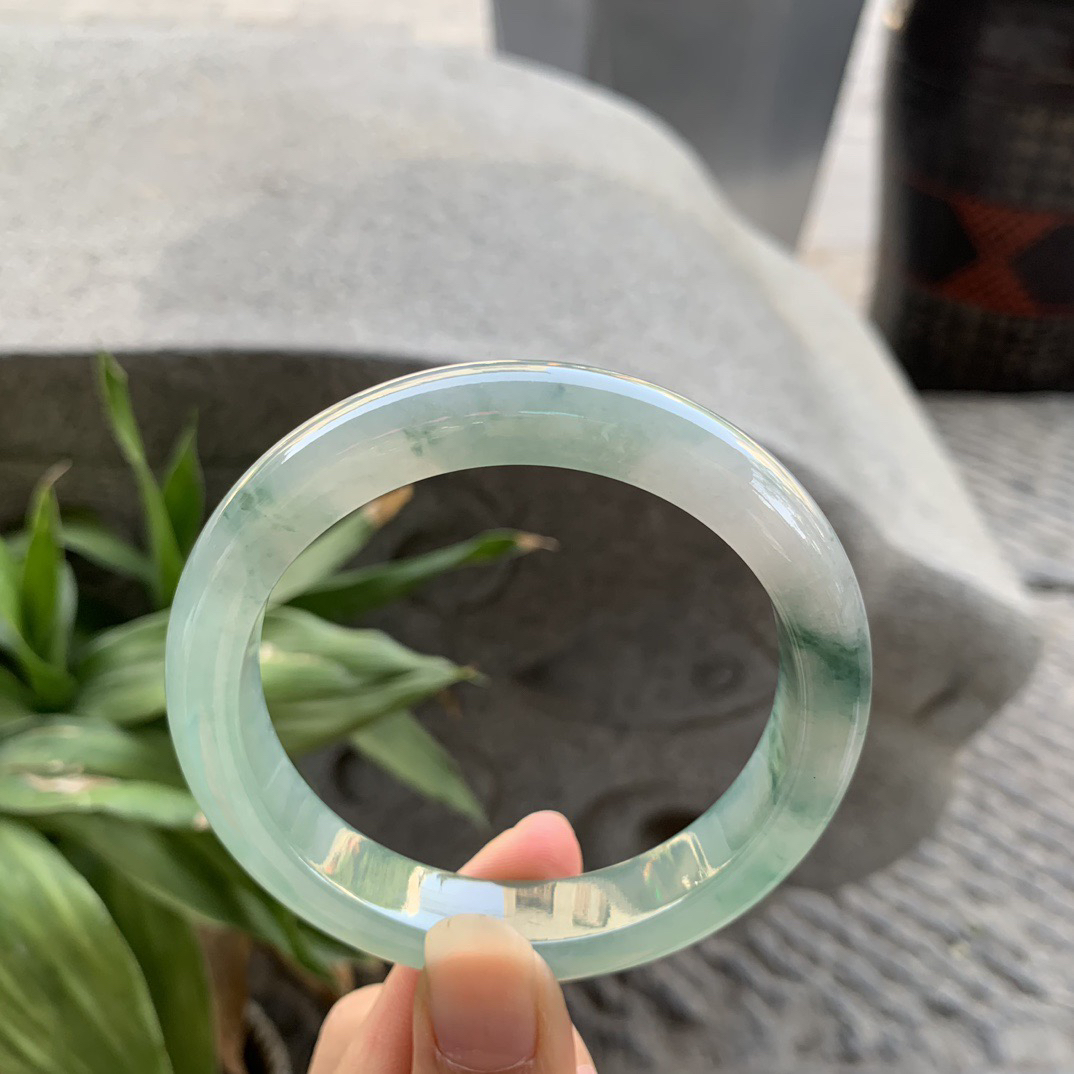 大圈口 58.8-11.7-8.8【冰晴飘花正圈手镯】正圈58 59可戴